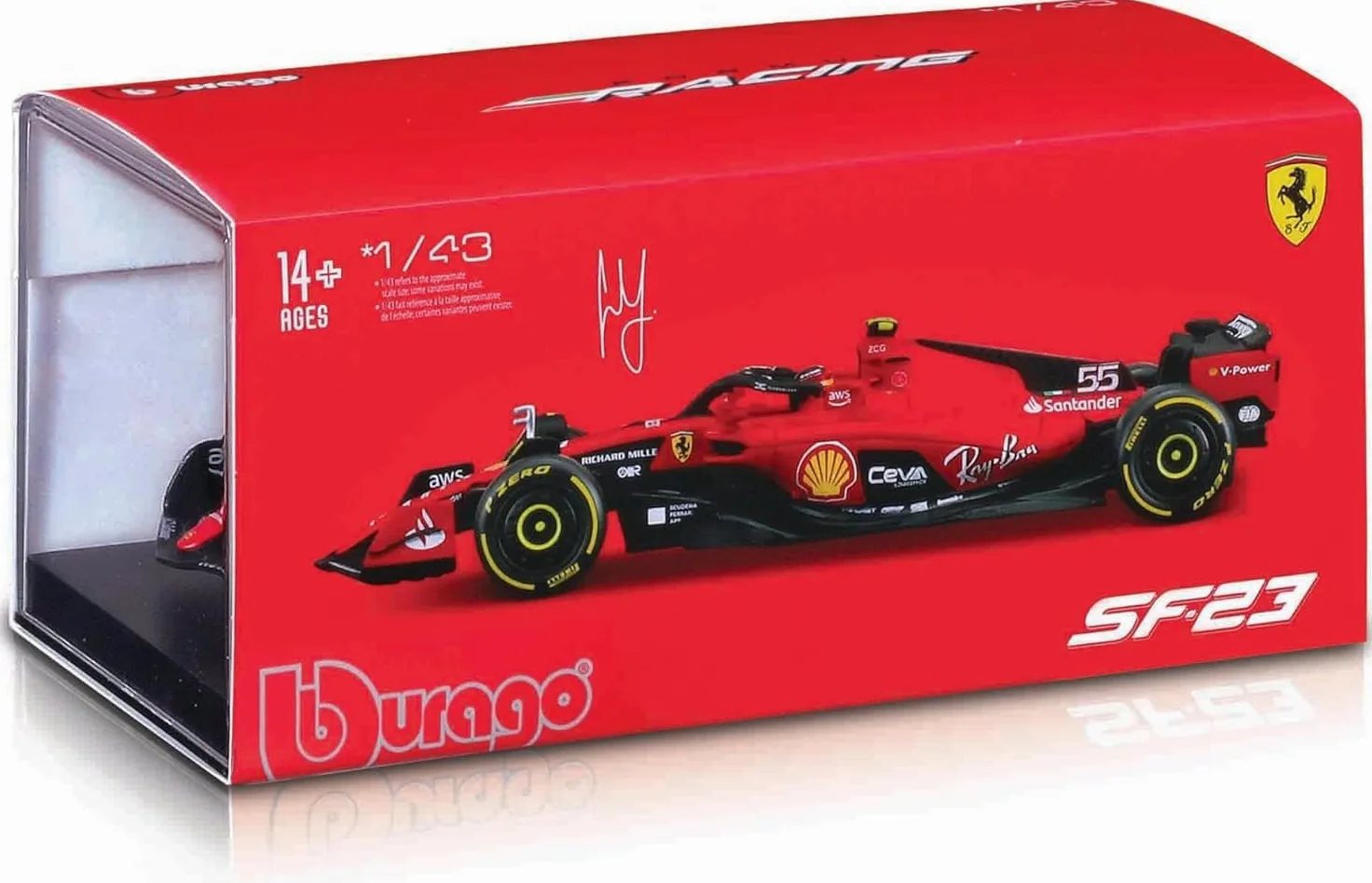 Ferrari SF-23 Charles Leclerc Nr 16 Stagione 2023 Formula 1 F1 - scala 1/24 23cm Modello Auto DieCast Bburago 18-26808-16