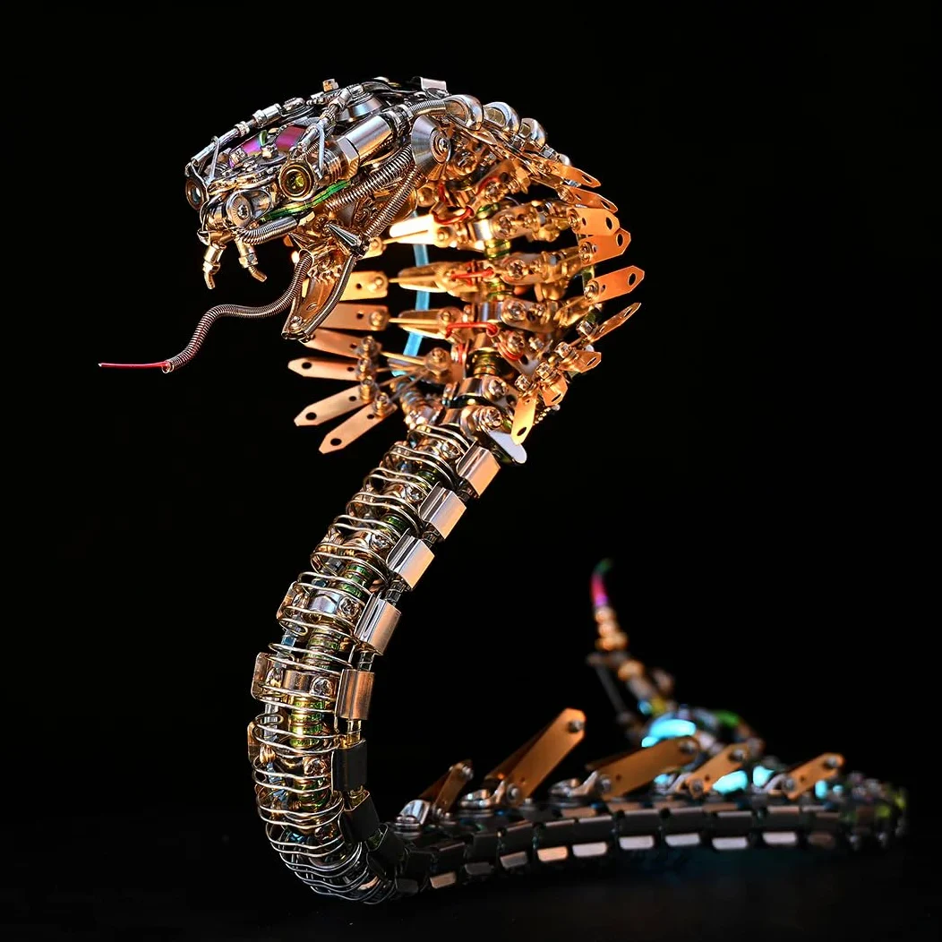 Vipernkobra - Set di puzzle in metallo 3D, per adulti, teenager, Steampunk, meccanico, snake 3D, in metallo, modellino giocattolo regalo, 1000 pezzi