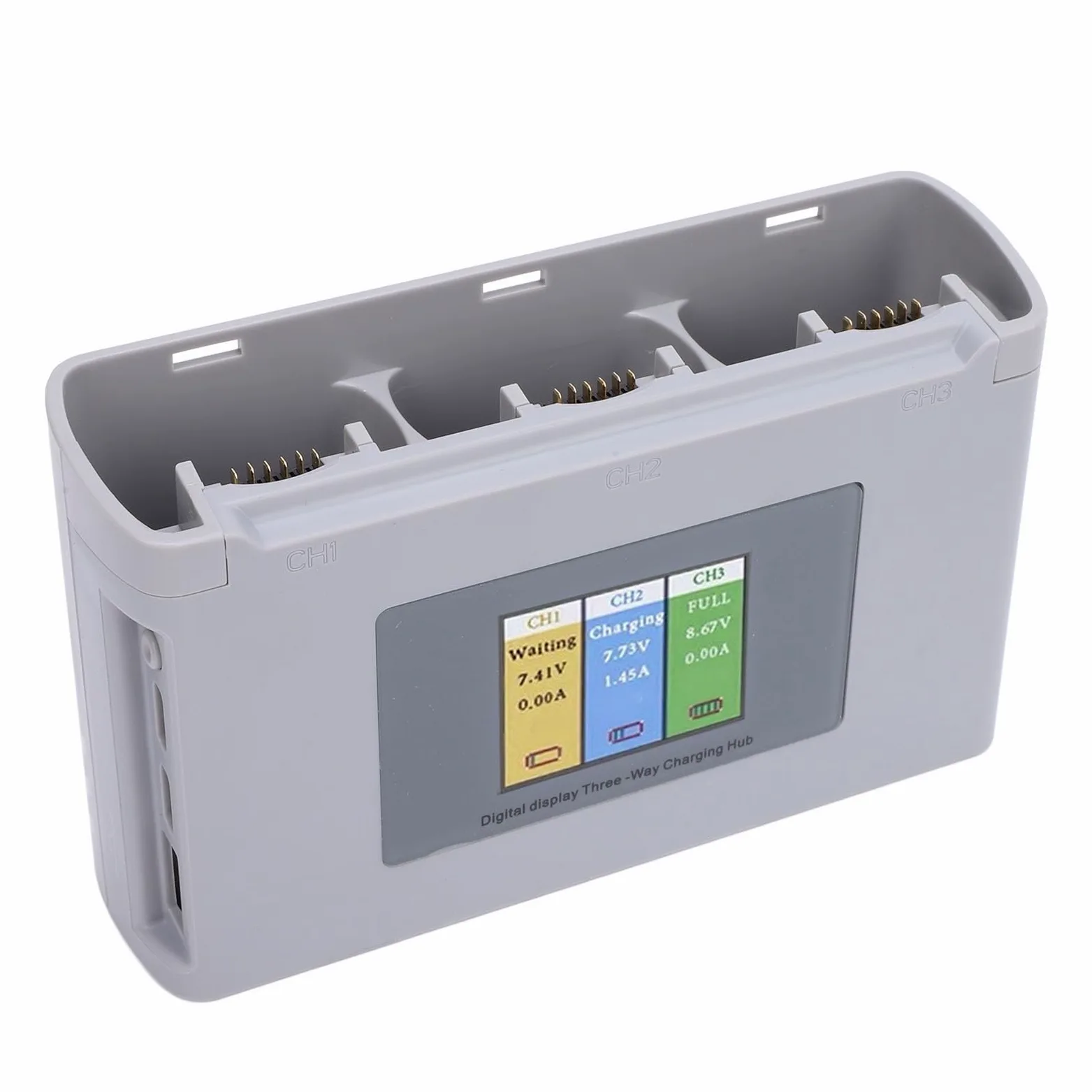Generic Hub di Ricarica per Batterie per Droni Caricabatterie Multiplo Portatile con Display Digitale per Uso Esterno Materiale ABS Leggero