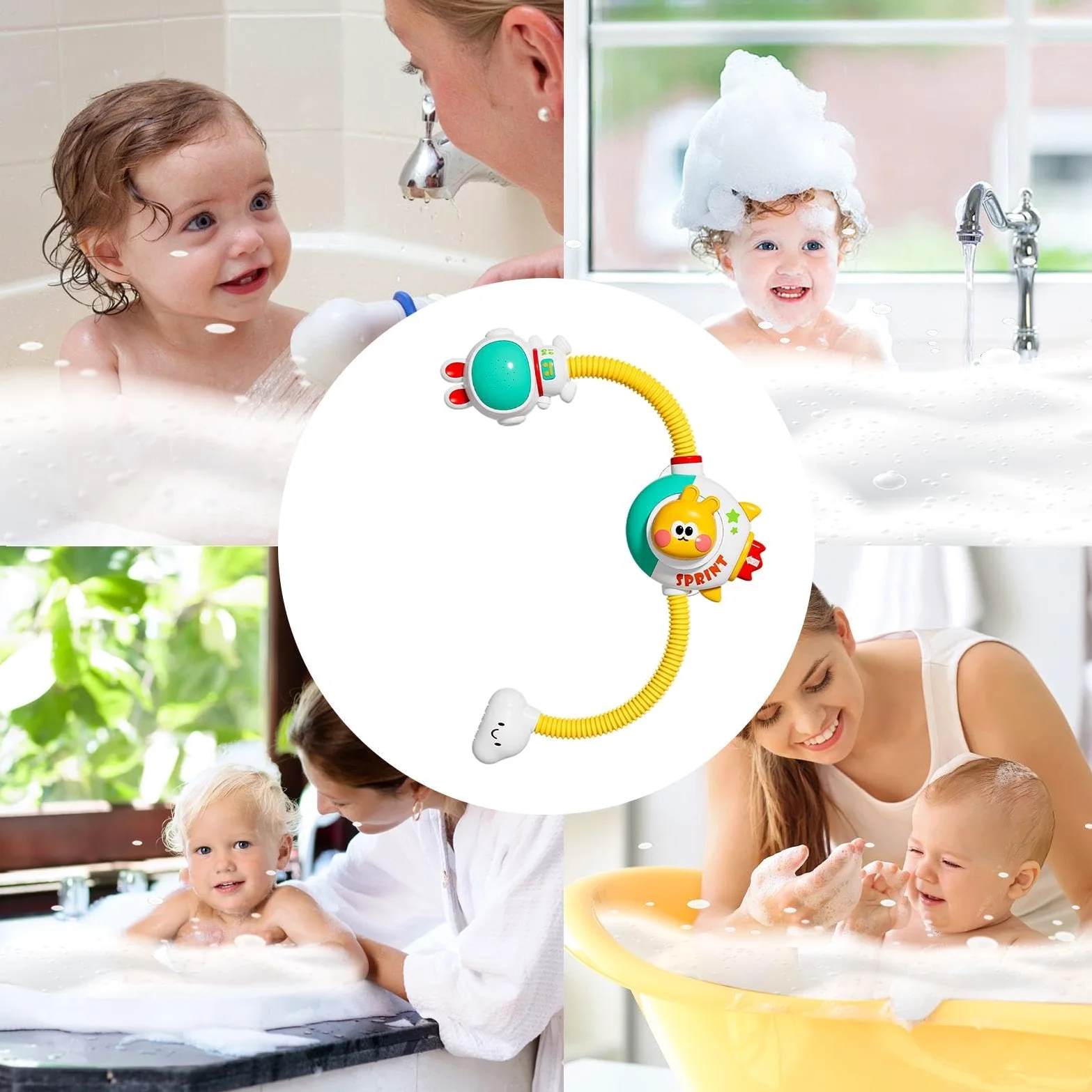 Giocattoli da Doccia Bambini Interattivo Elettrico | Testa Doccia per Bimbi e Spruzzatore da Vasca Per Ragazzi Ragazze Bambini Genitori Casa Bagno Vasca Bagno Regalini per Feste