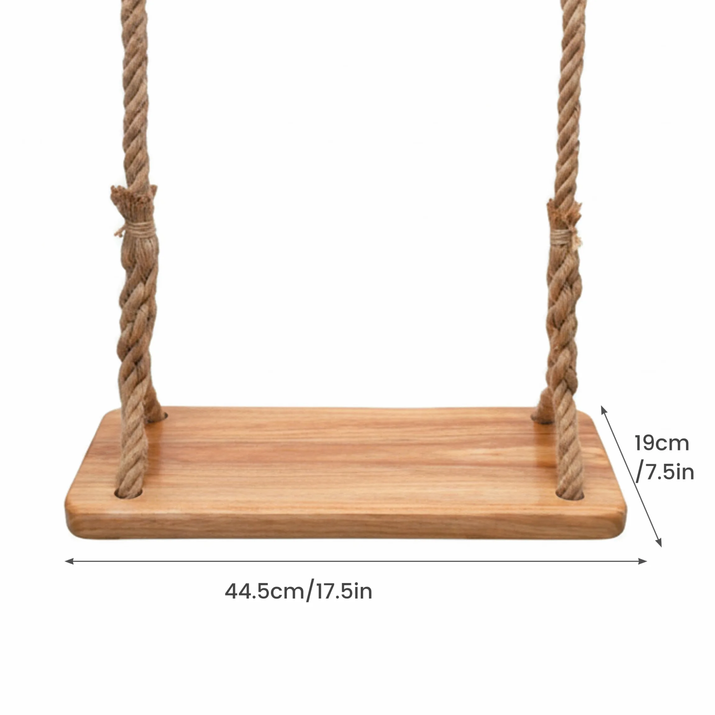 Altalena da giardino per adulti, altalena in legno per bambini e adulti, alternativa al trapezio in olmo spesso con corda resistente, giardino interno/esterno con capacità di 660 libbre, sedile 15, 75