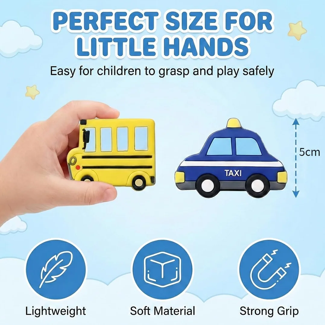10 Pezzi Magneti Da Frigorifero Bambini, Calamite Bambini, Auto Calamite da Frigo,Auto Magnetici per Lavagna,Magnetici,Simpatici Magneti da Frigorifero,per Bambini Che Imparano Lavagna