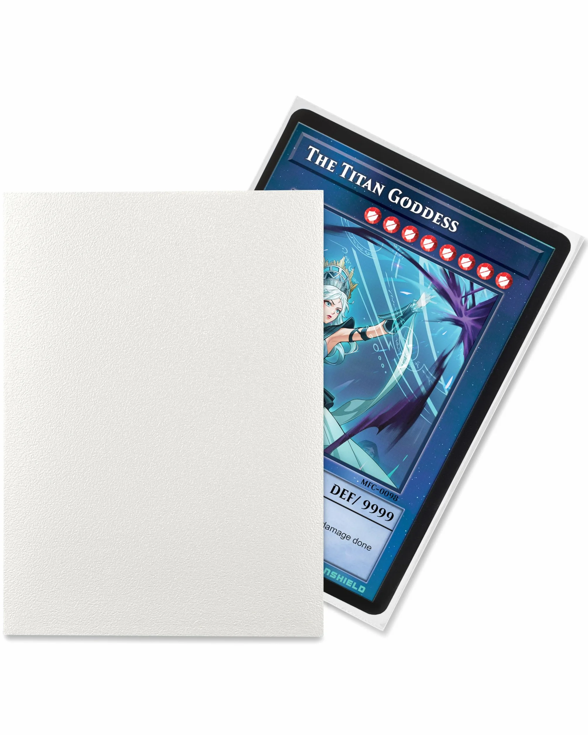 TitanShield (150 buste) piccole dimensioni giapponesi carte da scambio carte protettive compatibile con Yu-Gi-Oh!, Cardfight!! Vanguard & Photocards (bianco)