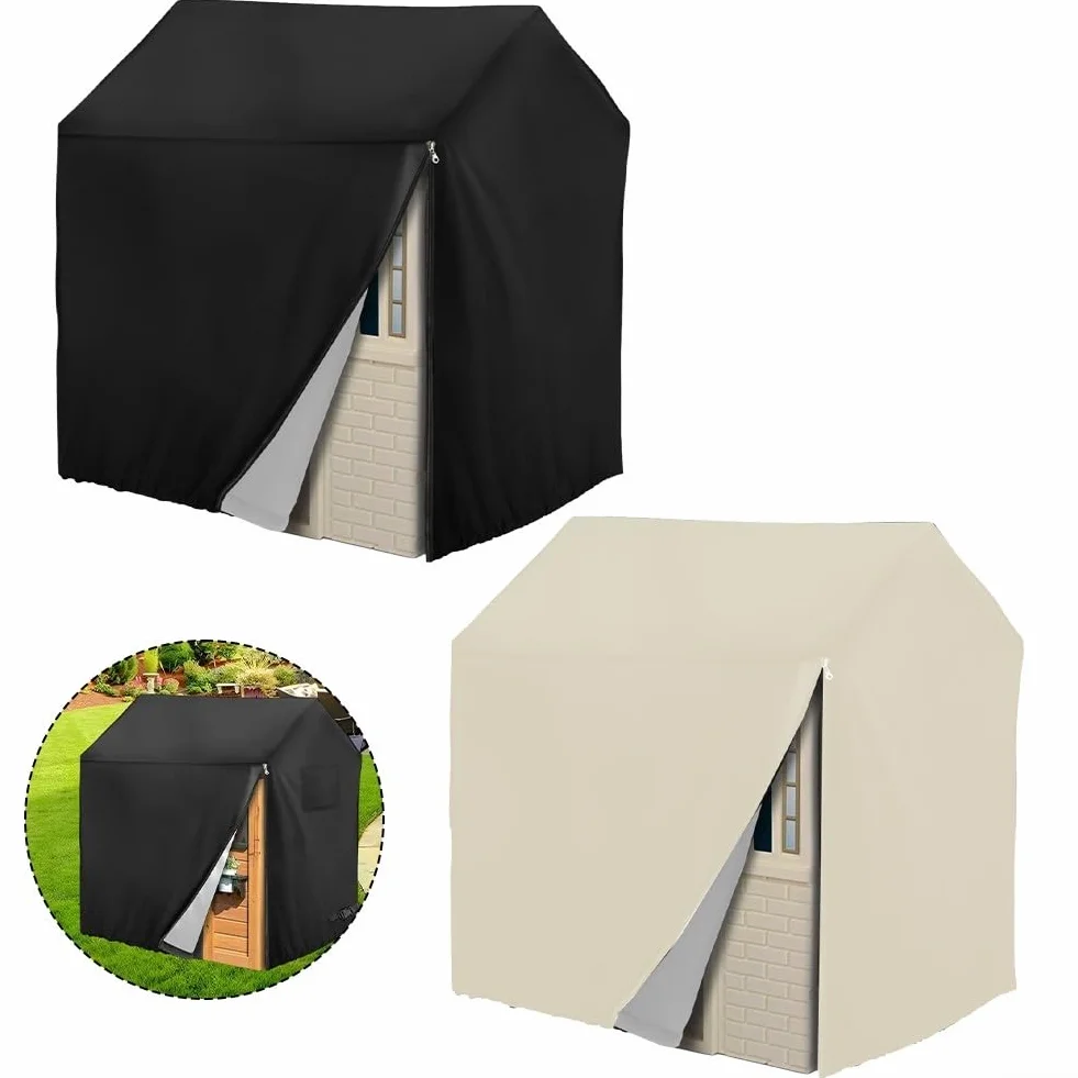 Copertura resistente per casetta dei giochi Oxford 210d, impermeabile, antivento, protezione per la casa dei bambini, in legno, con coulisse, 127 x 115 x 140 cm (bianco, 127 x 115 x 140 cm)