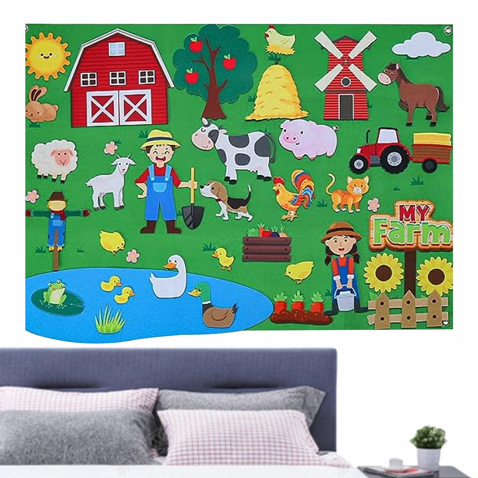Tavole con storie in feltro per bambini in età prescolare, Storie in feltro fai da te Story Board in flanella per la scuola materna, Attività educativa da parete per bambini, tavola in flanella con na
