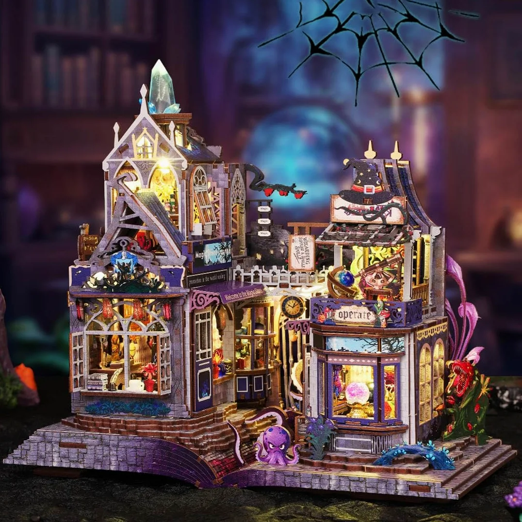 300+ pezzi DIY Magic Castle Modellino casetta puzzle in legno 3D | Regalo per Natale, Halloween, compleanno, decorazione fatta a mano per gli amanti del fai da te, decorazione creativa