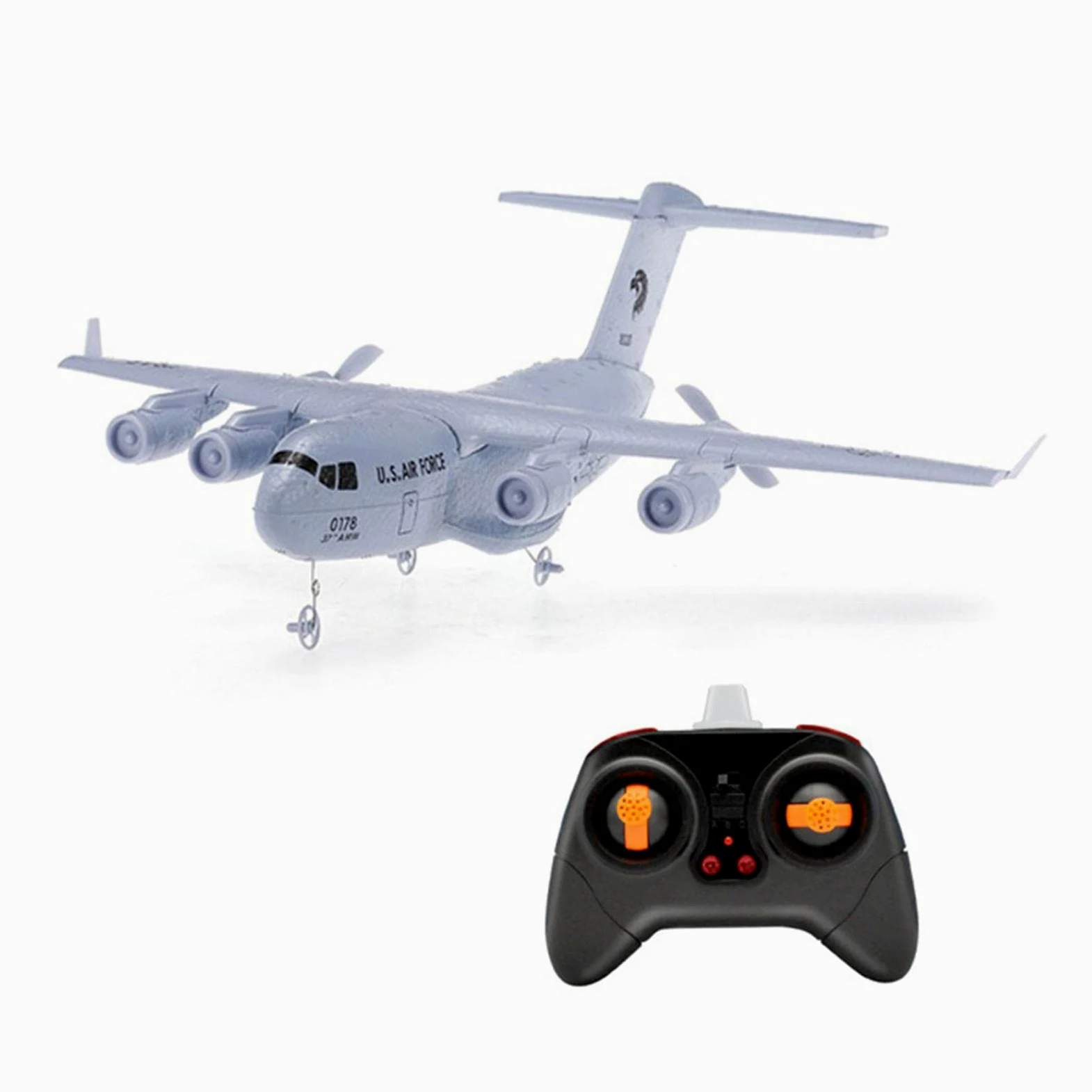 Aereo Radiocomandato RC, Modello di Aereo da Trasporto a 2 Canali, Motori Resistenti, Giocattolo Elettronico, Ideale Come Regalo per Bambini E Ragazzi, Set Standard+Luce