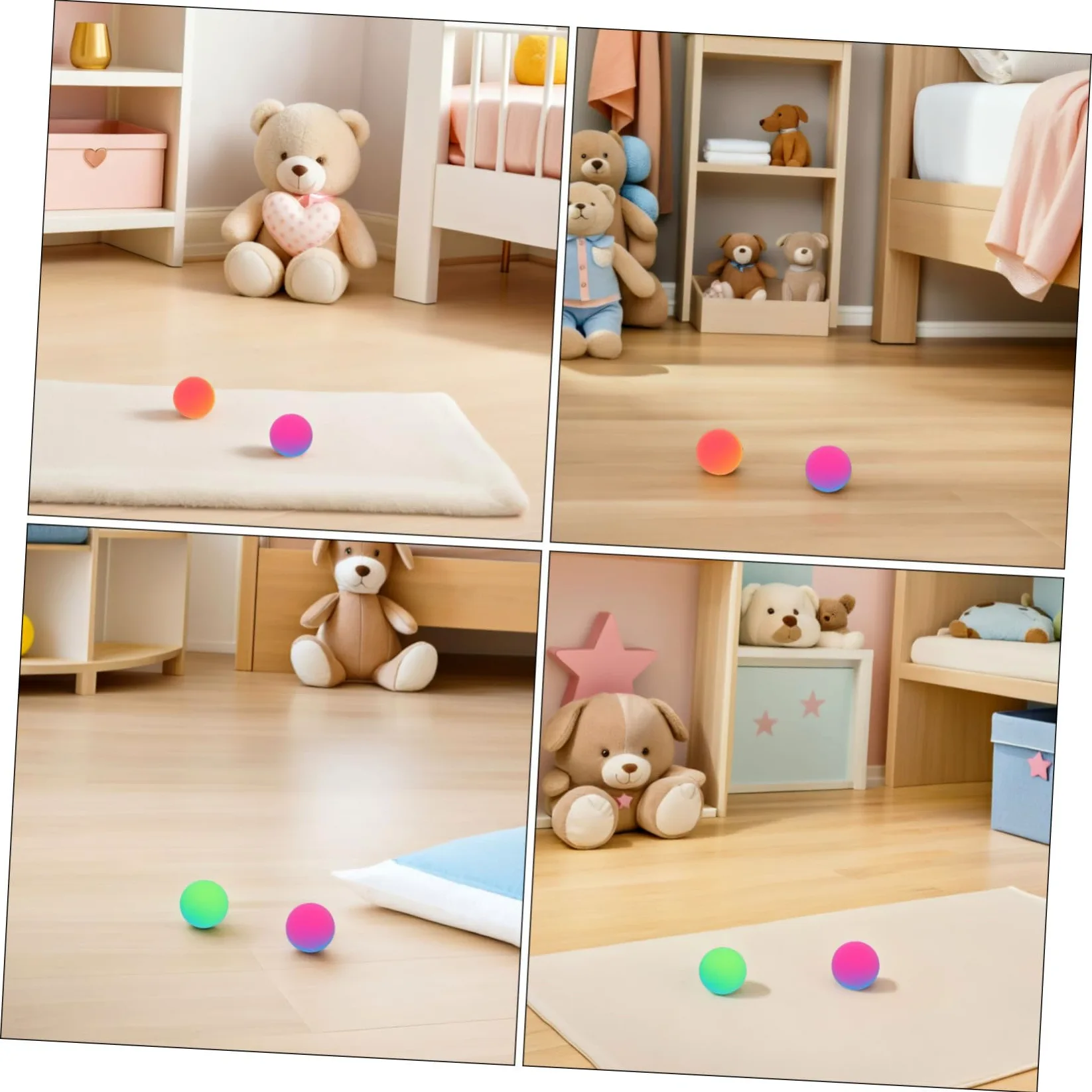 VANZACK Palline Rimbalzanti e Dimensioni Giganti da 45mm in Gomma 18 Bicolore Colore Casuale Design Antiscivolo per Bambini per Feste di Compleanno e Premi al Carnevale