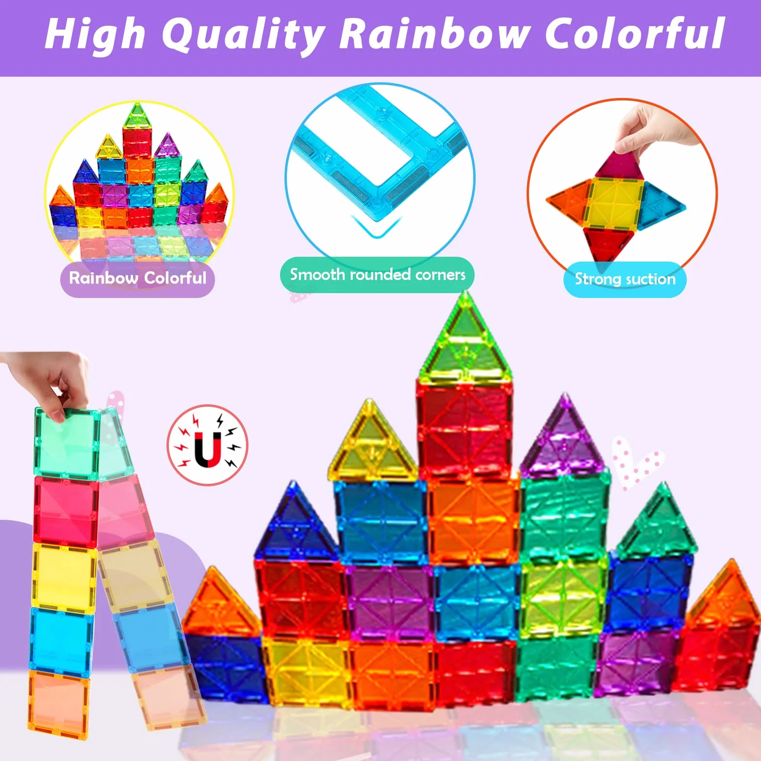 Castello Costruzioni Magnetiche Ragazzi Bambini Blocchi Set Giocattoli STEM Creatività Regali per 3 4 5 6 7 8 anni