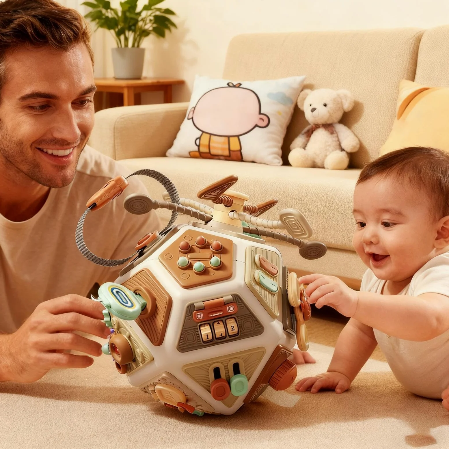 Générique Cubo sensoriale per bambini – Pallina per attività 22 facce | Palla di presa multifacciale | Giocattolo di apprendimento dinamico | sensoriali per tutti i piccoli fin dalla prima infanzia