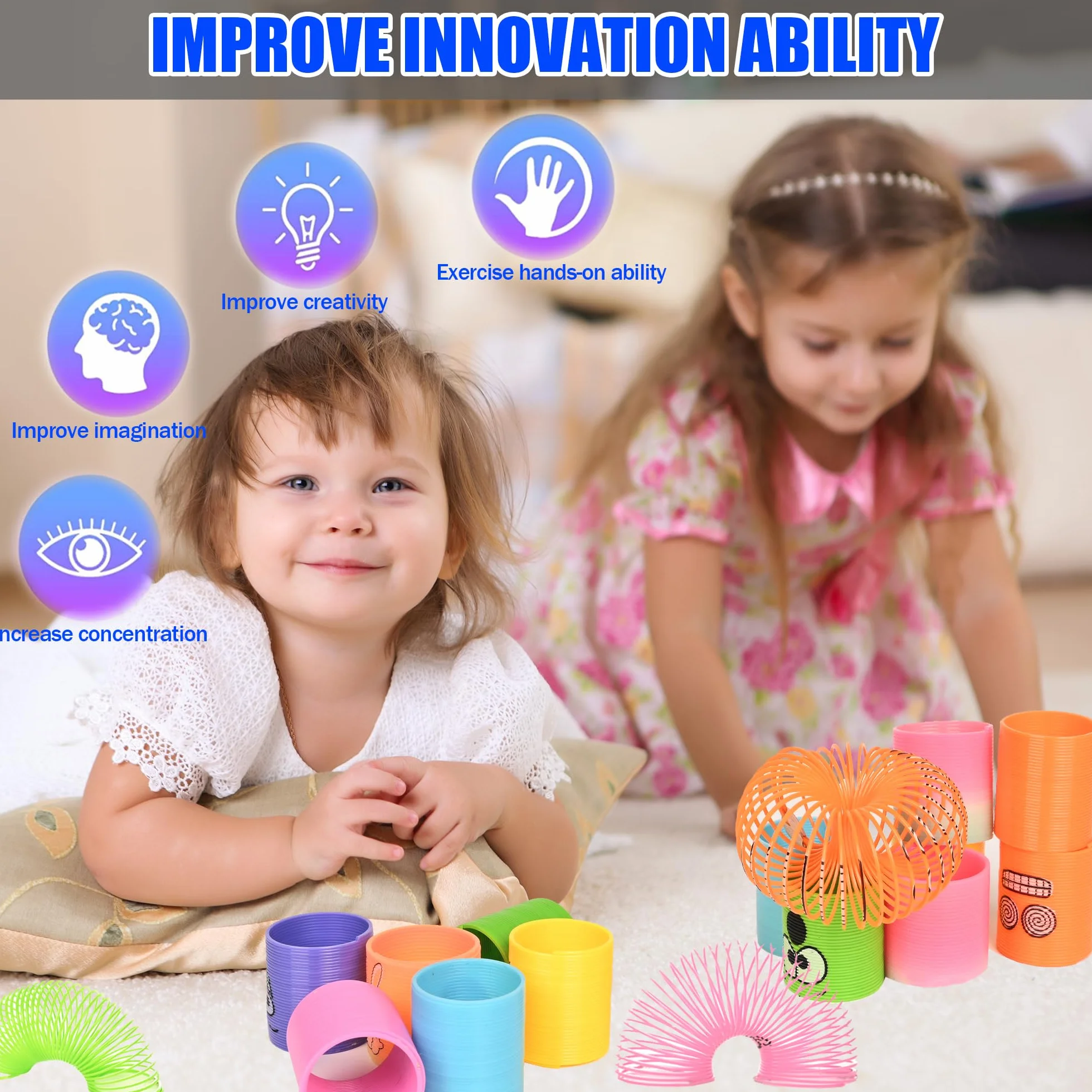 Molle per Bambini Gadget 30Pcs Regalini Fine Festa Compleanno +20Pcs Sacchettini Compleanno Bambina Invitati Idee Pensierini Dopo Molla Giocattolo Regalino 2 3 4 5 8 10 Anni Bambino Mini Giochi Kit