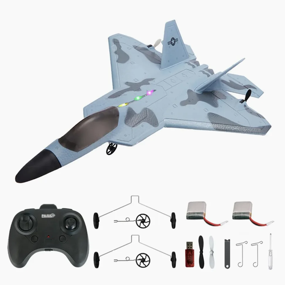 Aereo RC F22 Raptor Modello 2CH LED RTF P530 RC Jet per Adulti All'aperto 2.4GHZ RC Aliante con 2 Batterie