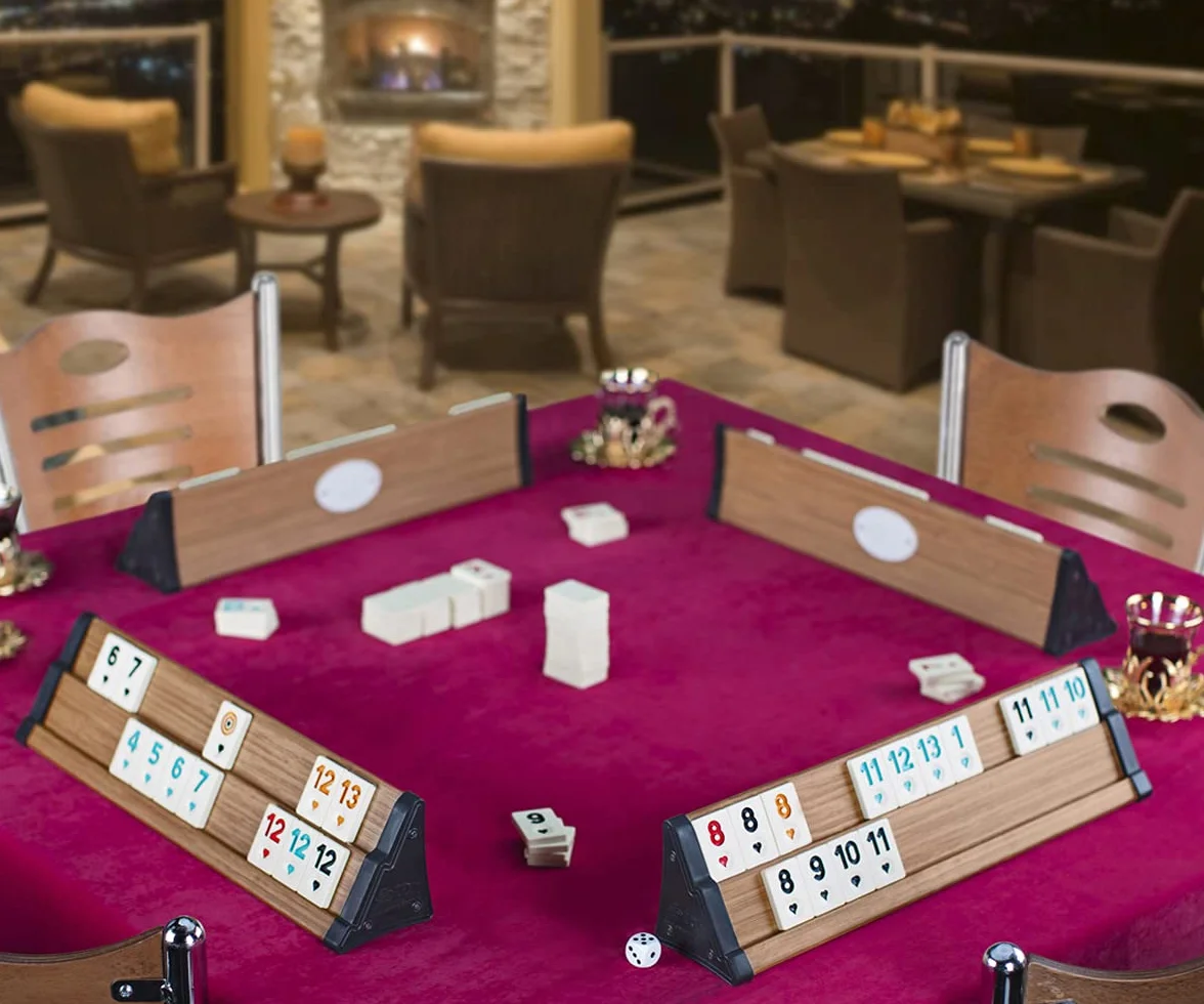 Set compatto Rummy / VIP Ahsap Okey SETI con pietre in melamina Orta Boy