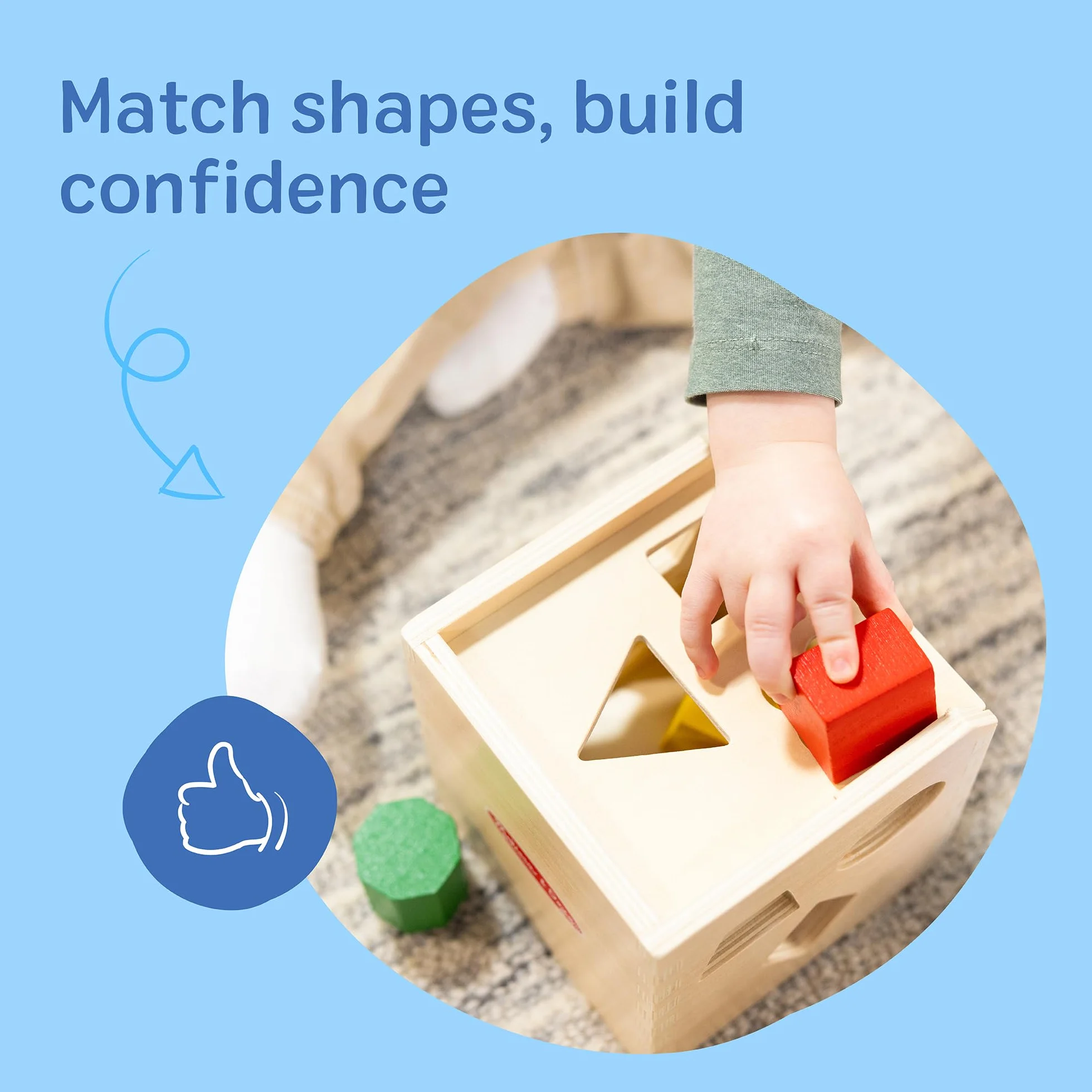 Melissa & Doug Cubo Incastri - Forme Geometriche in Legno, Giochi Educativi, Montessori, Regali per bambino e Bambina, +2 Anni