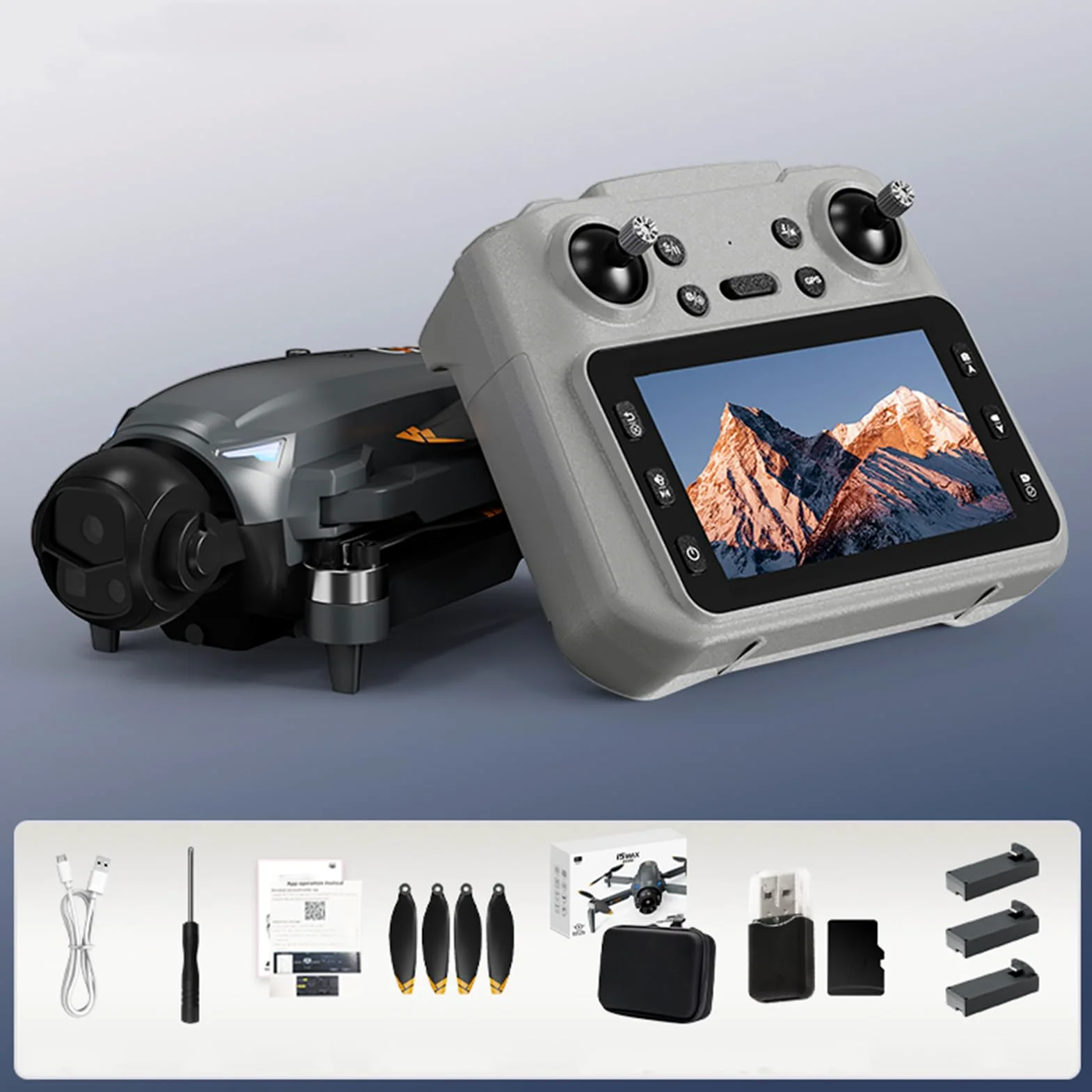 GPS Drone con Schermo da 4,5 pollici, Drone GPS con Telecamera 4K per Adulti, 60 Minuti di Volo, Motore Brushless, GPS Rientro Automatico, Evitamento Ostacoli, Scheda SD, per Principianti