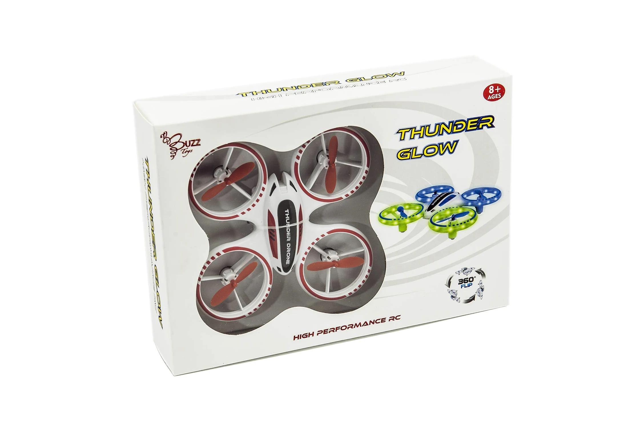 Drone Glowend, principiante, luci a LED, controllo 2,4 GHz, modalità headless, registrazione video 1080p, foto da 2,1 MP, bianco