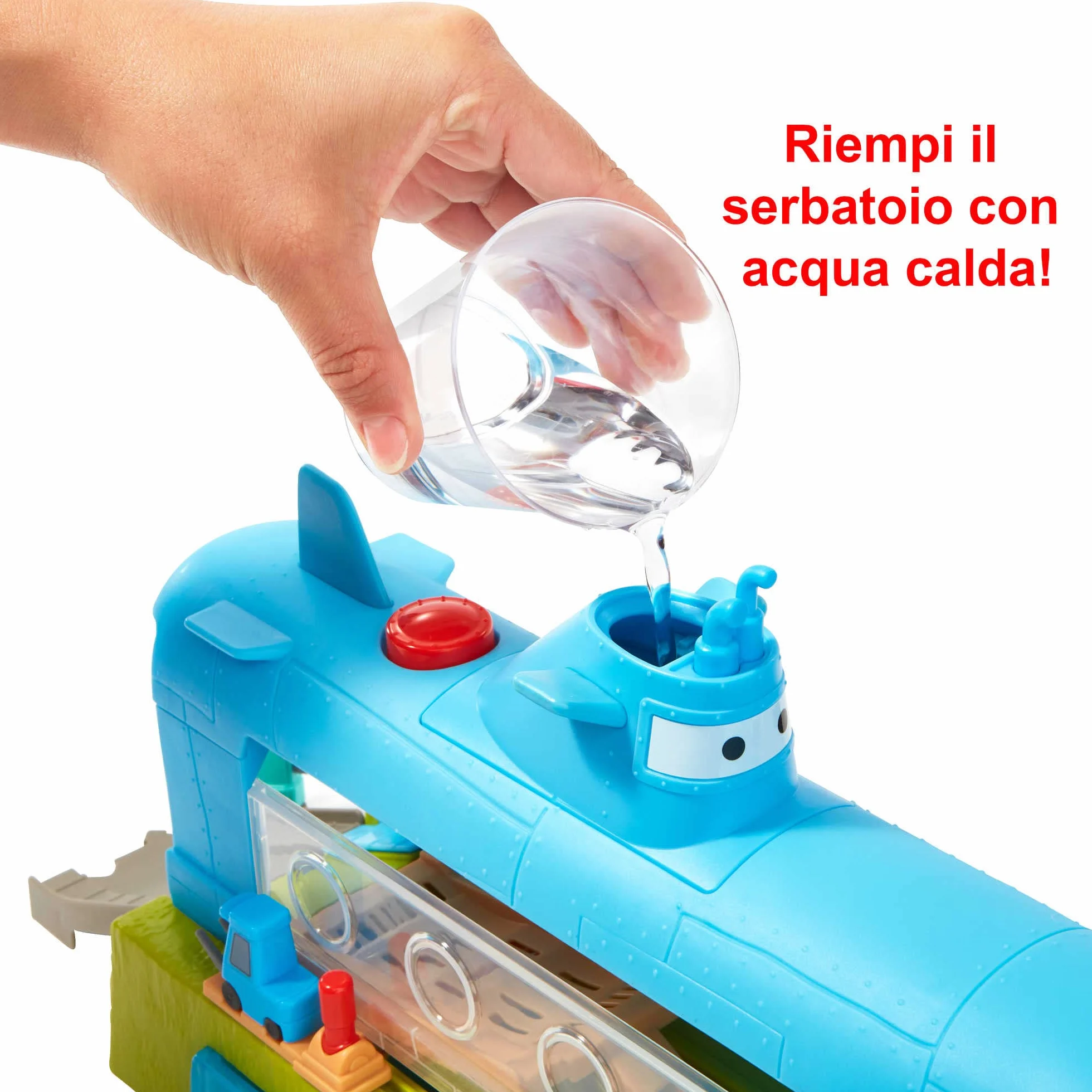 Mattel Disney Pixar Cars - Autolavaggio balena-sottomarino cambia colore playset con veicolo cambia colore, Giocattolo per Bambini 4+ Anni, HGV70