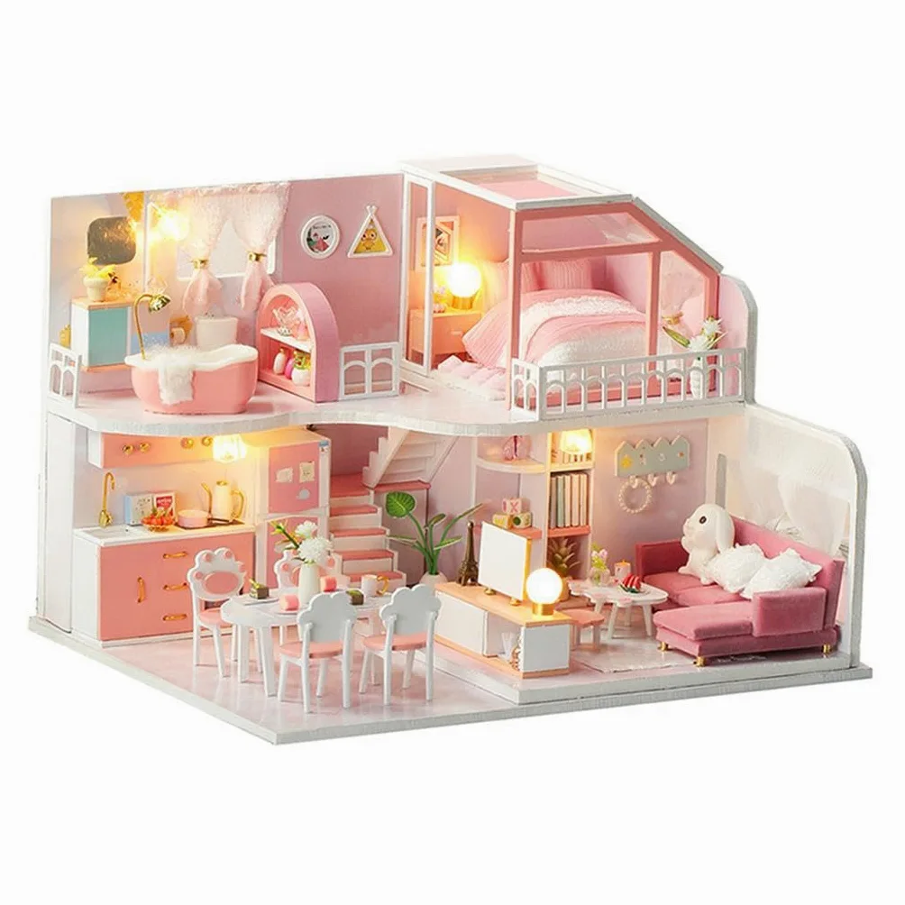 Costruire insieme con il kit fai da te per la casa delle bambole | miniatura e i mobili per la casa delle bambole in miniatura, incoraggiando lo sviluppo abilità nei bambini. Kit di accessori