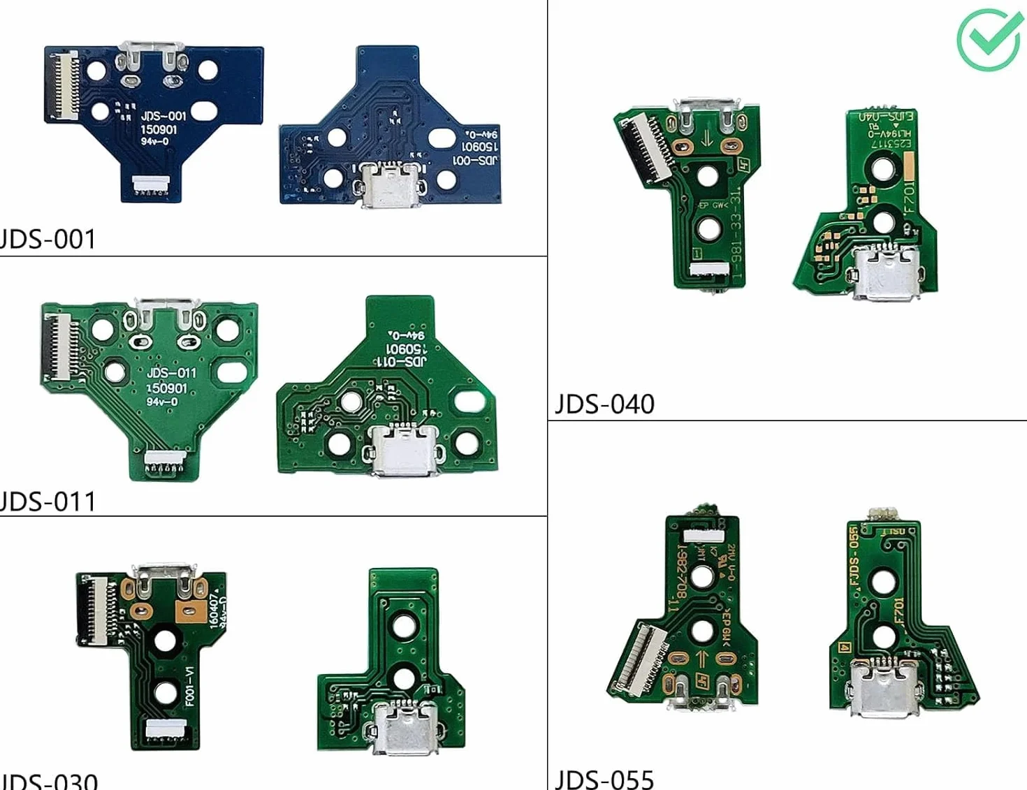 4 PZ Scheda di Interfaccia JDS-040 e 12 Pin Cavo Nastro Compatibile con PS4 Pro / PS4 Slim Controller Wireless Sostituzione Porta di Ricarica