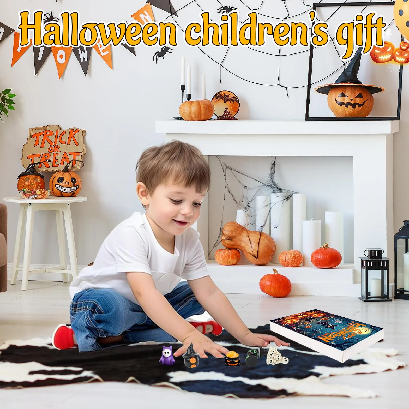 Calendario dell'Avvento di Halloween 2025, 24 giorni di Halloween, conto alla rovescia, con 24 pezzi di zucca horror, fantasma, teschio, mini figure decorazioni per bambini e adulti (orrore)