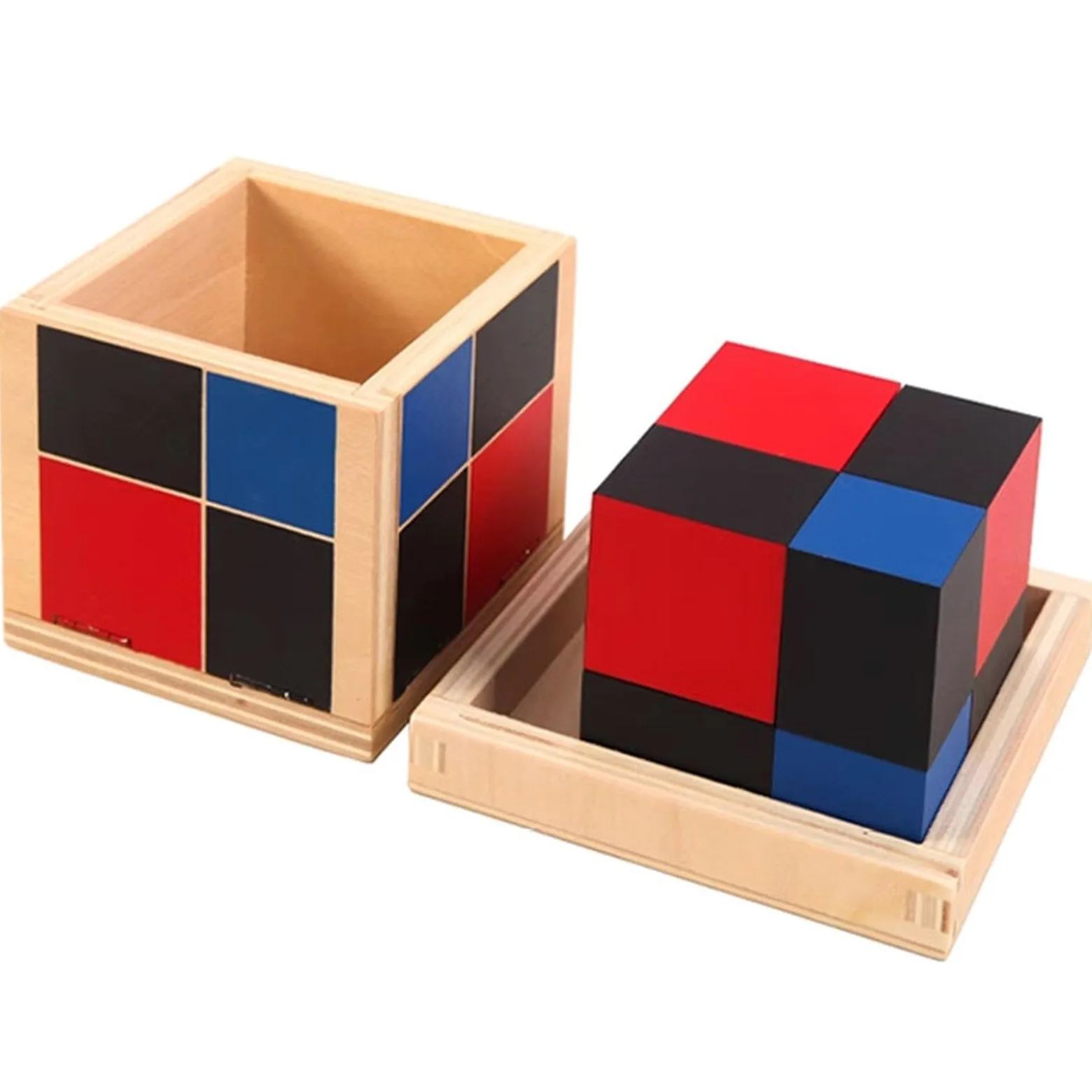 Cubo Giocattolo in Legno, Giocattolo per L'apprendimento Precoce in età Prescolare, Cubo binomiale