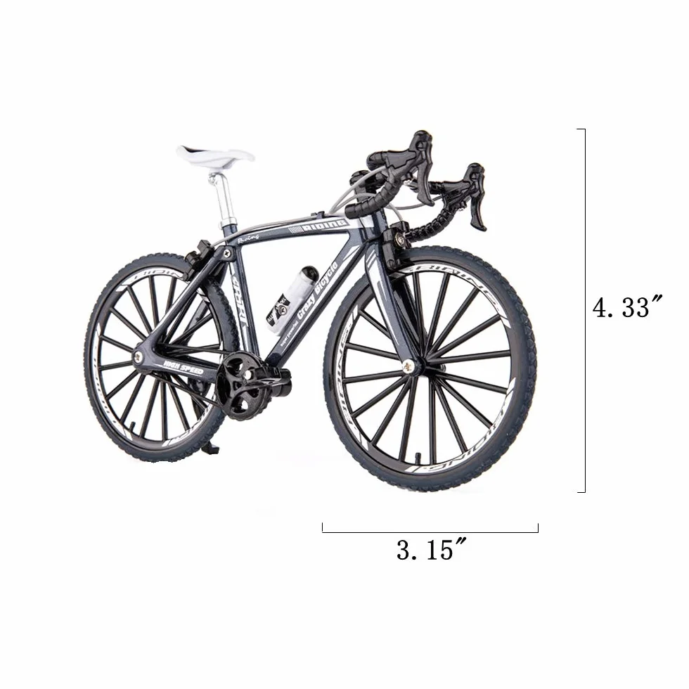 Bicycle Model Deco Bicycle Miniature 1: 8 (7.87 * 5.12 Inch) Collection Deco Die Cast Toy Mini Bend Bicycle Model Road Bike Mountain Bike