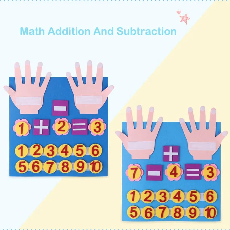 Feltro Board Numeri Montessori Apprendimento Bambino Addizione Sottrazione Matematica