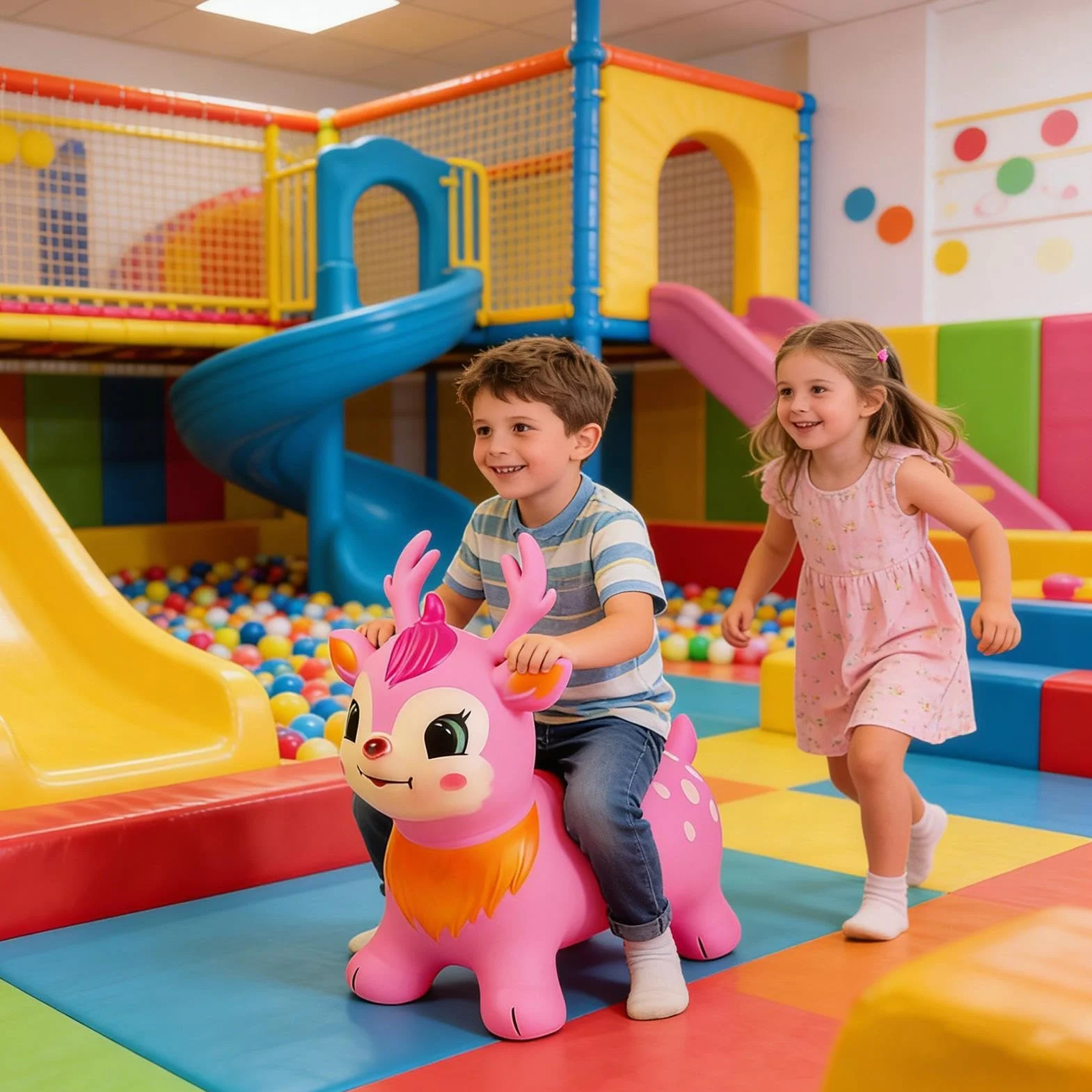 Cavallo Gonfiabile a Molla | Cavallo Saltarello Gonfiabile per Bambini,Giocattoli Animali Rimbalzanti e Saltellanti per Bambini | per Uso all'Aperto, a Casa, per Scuola Materna, Cameretta, Centro Gioc