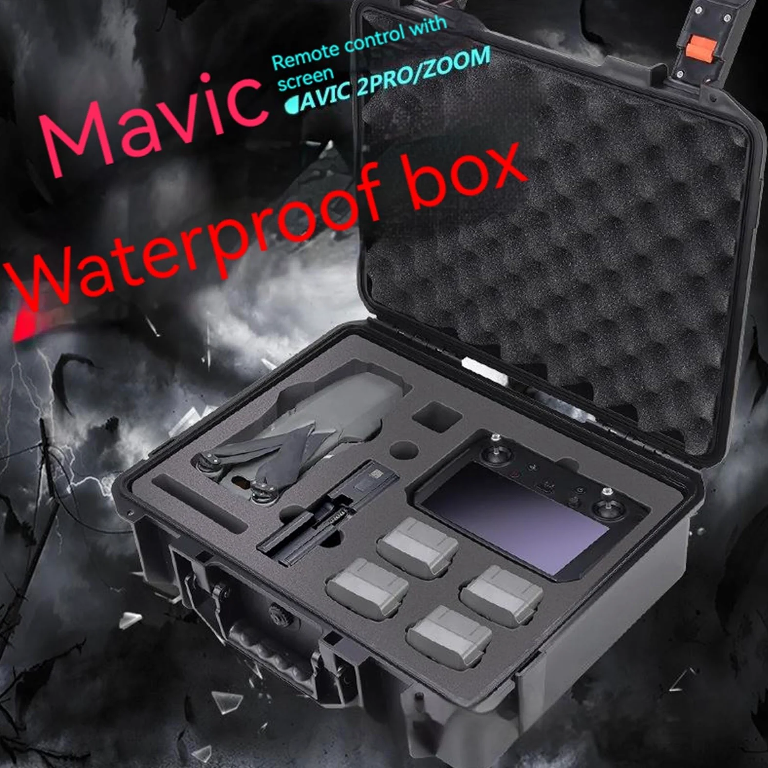 Drone, Custodia impermeabile compatibile con DJI Mavic 2, compatibile con telecomando DJI Mavic 2 Pro/Mavic 2 Zoom con scatola portaoggetti for accessori dello schermo.
