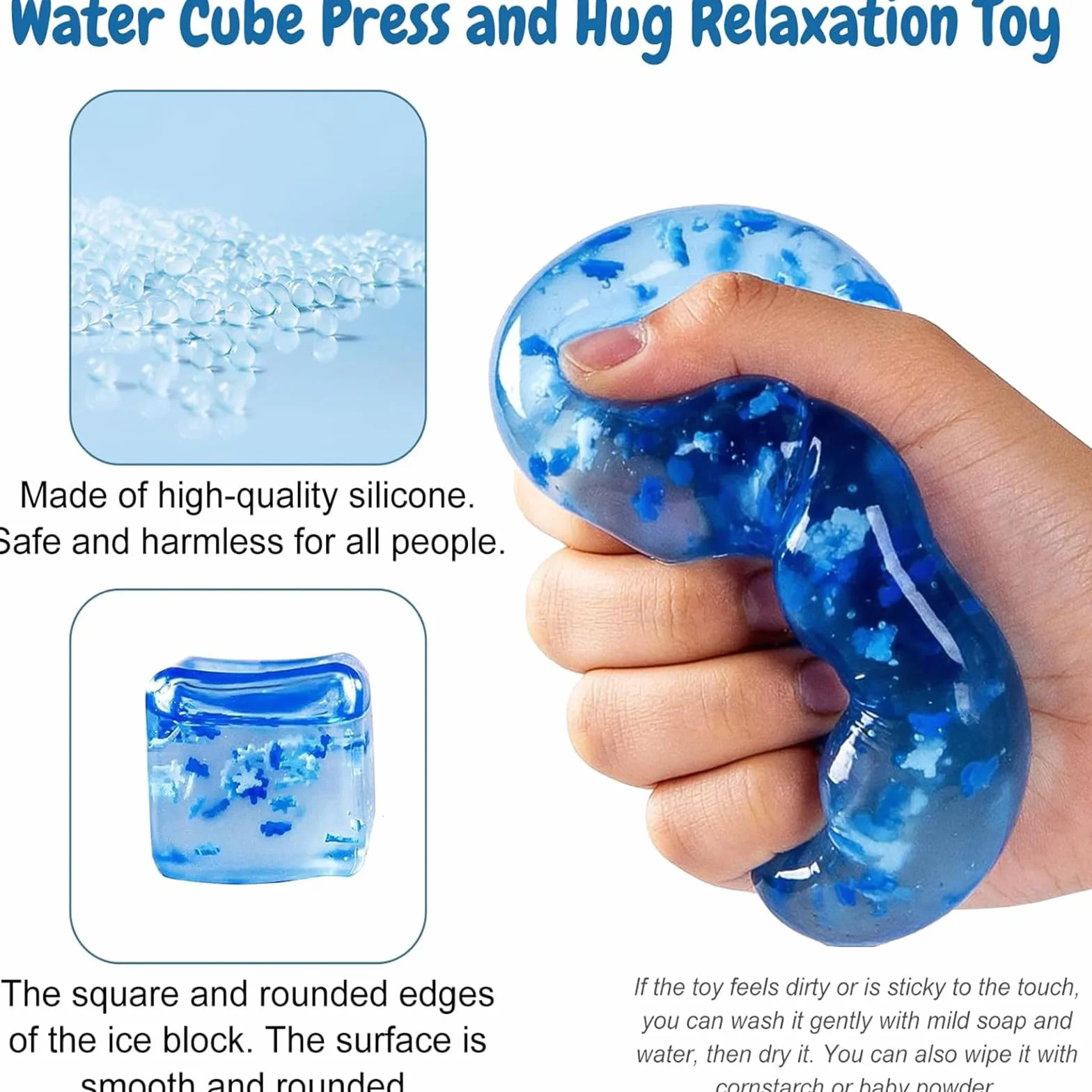 ZVD Forme Antistress a Cubo di Ghiaccio e Fiocco di Neve, Cubi Spremibili Sensoriali per Bambini e Adulti, Antistress Adulti Morbido, Perfetti per Alleviare Stress Ansia e Tensione (2PCS)