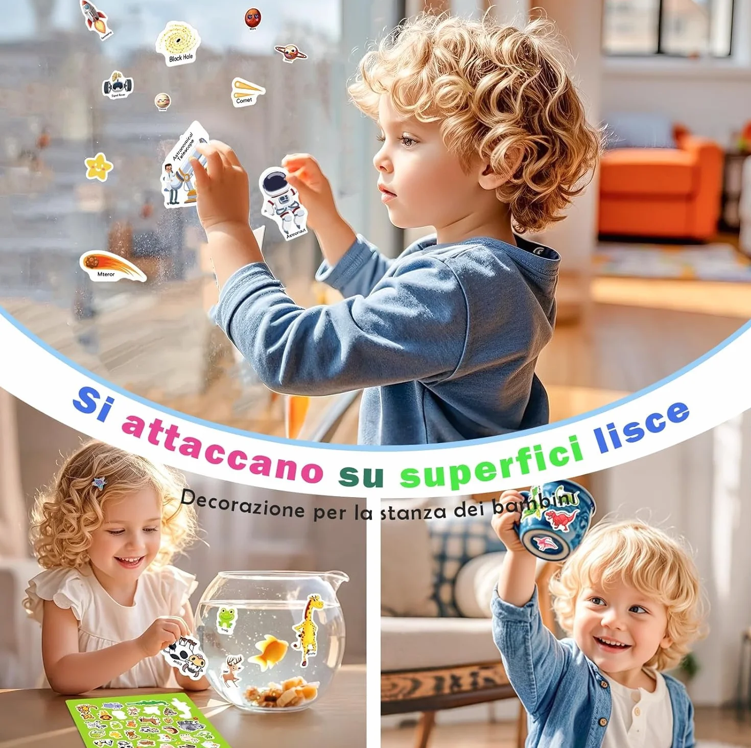 GUYUCOM 4 libri adesivi riutilizzabili giocattoli educativi bambini 2-4 anni ragazzi ragazze regali compleanno