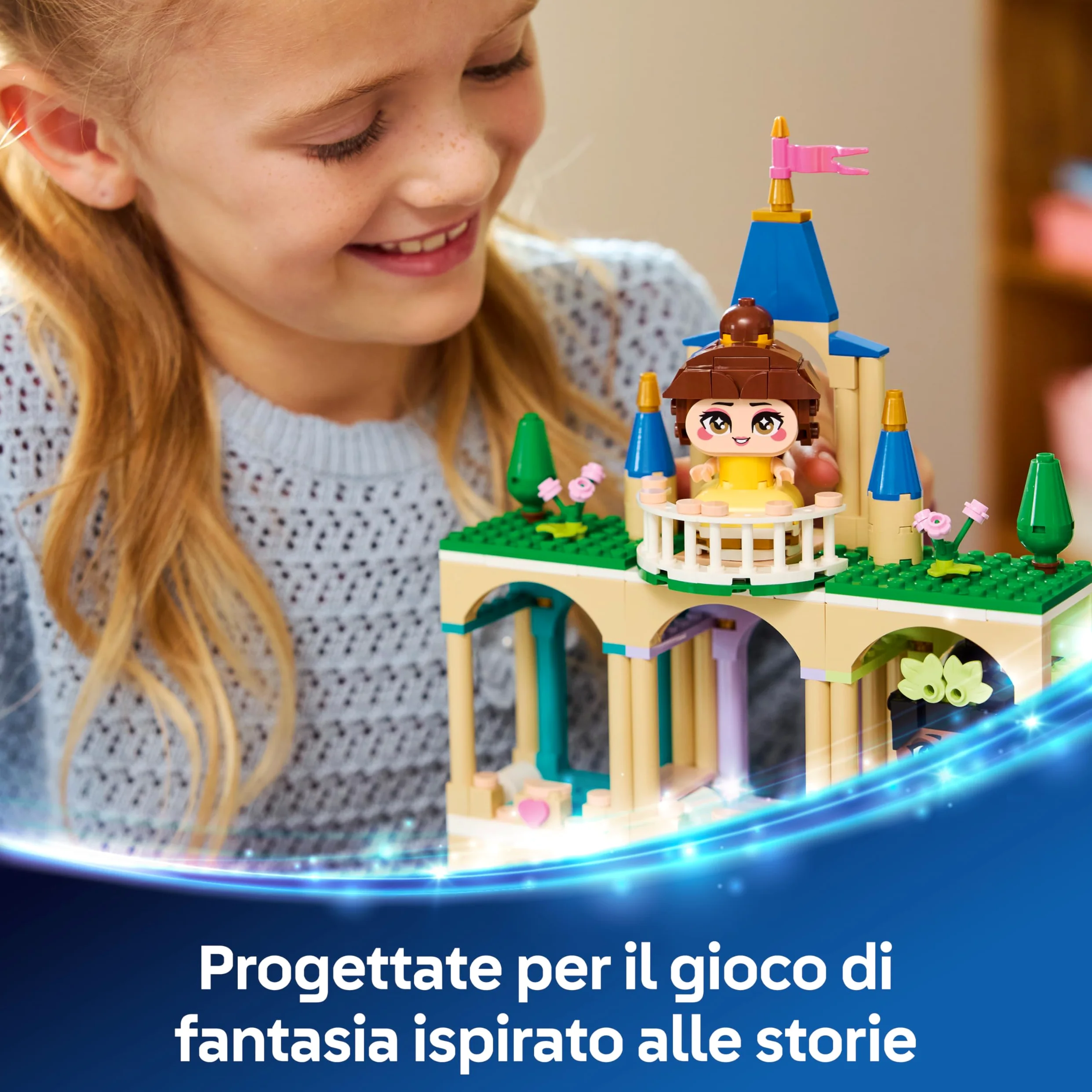 LEGO | Disney Princess Mini-Belle e Mini-Tiana con Castello Giocattolo - con 2 Mini Bamboline e Accessori - Decorazione Fai Da Te - Regalo da Collezione per Bambine e Fan da 5 Anni in su - 43291