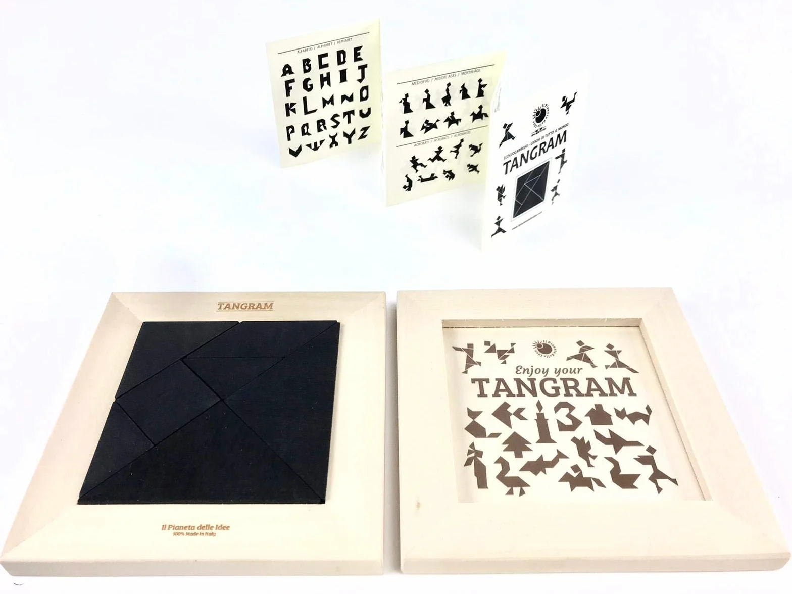Il Pianeta delle Idee - Tangram classico in legno – Made in Italy – Creato con energia solare – 100% Ecologico