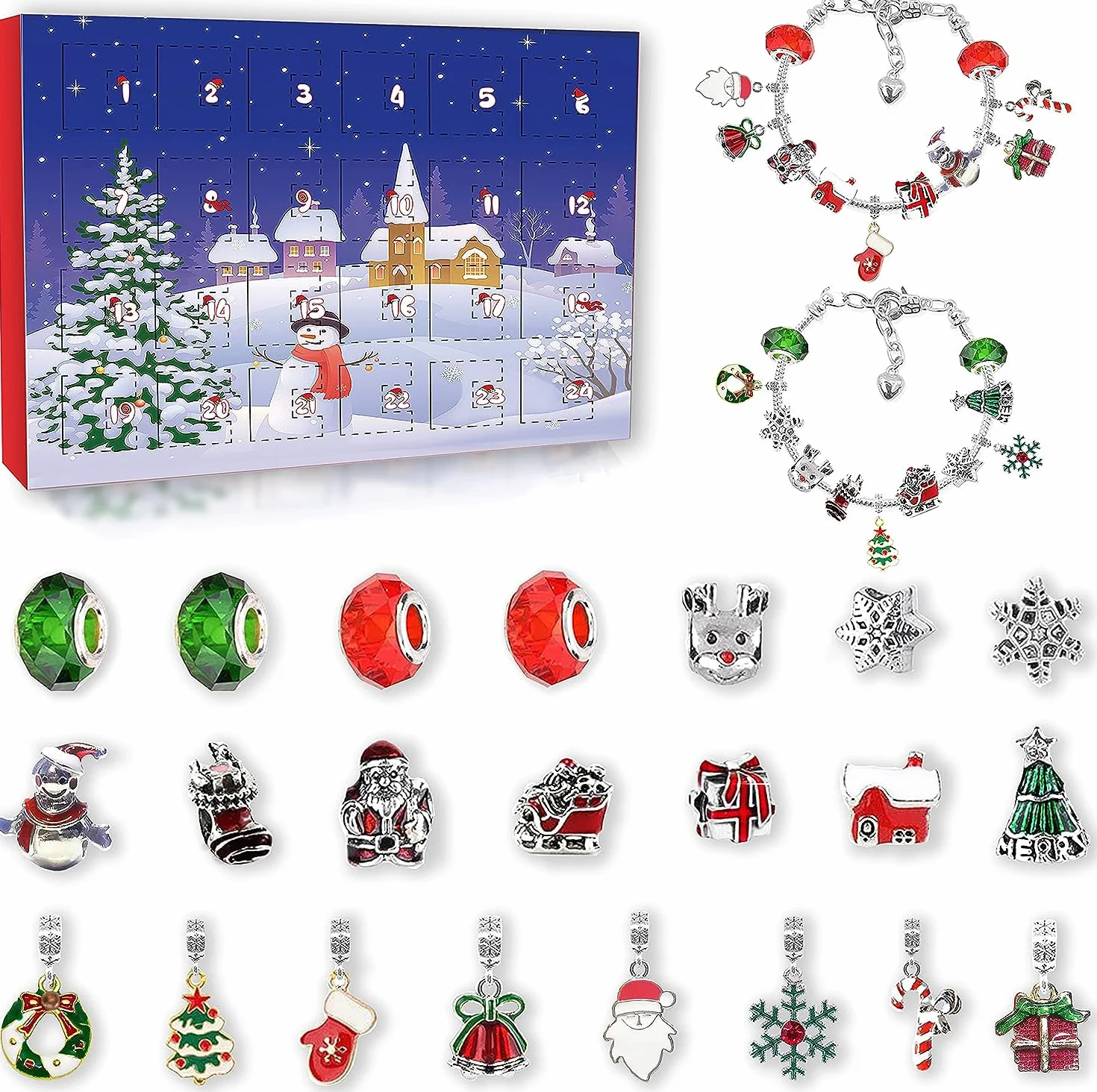 Awutzut Calendario Avvento Ragazza 2026 Regalo di Natale con Bracciale e 22 Charm per Bambini