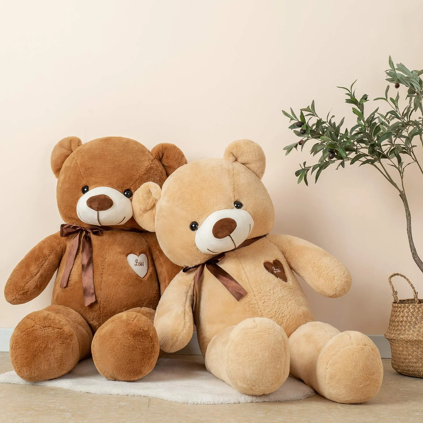 YunNasi Orso Peluche Gigante Orsacchiotto Peluche Grande Pupazzo Giganti Regalo per Bambini e Fidanzate L 80cm Marrone