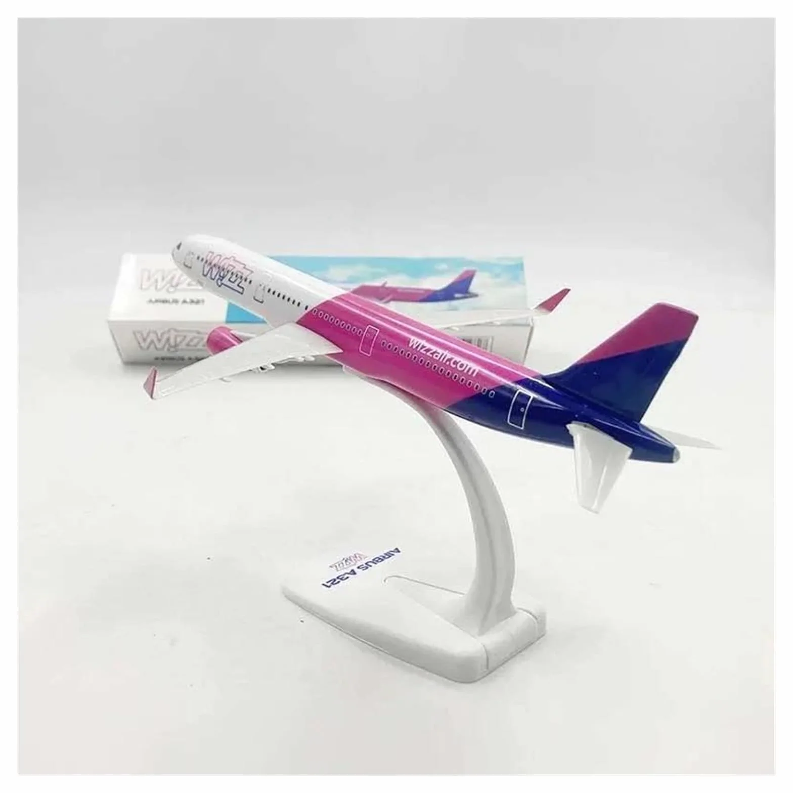 Aerei in Metallo in Miniatura Resina 20 Cm per WIZZ Air A321 Neo Modello Aeromobile Pressofuso in Miniatura Modello Aereo Kit per visualizzazione