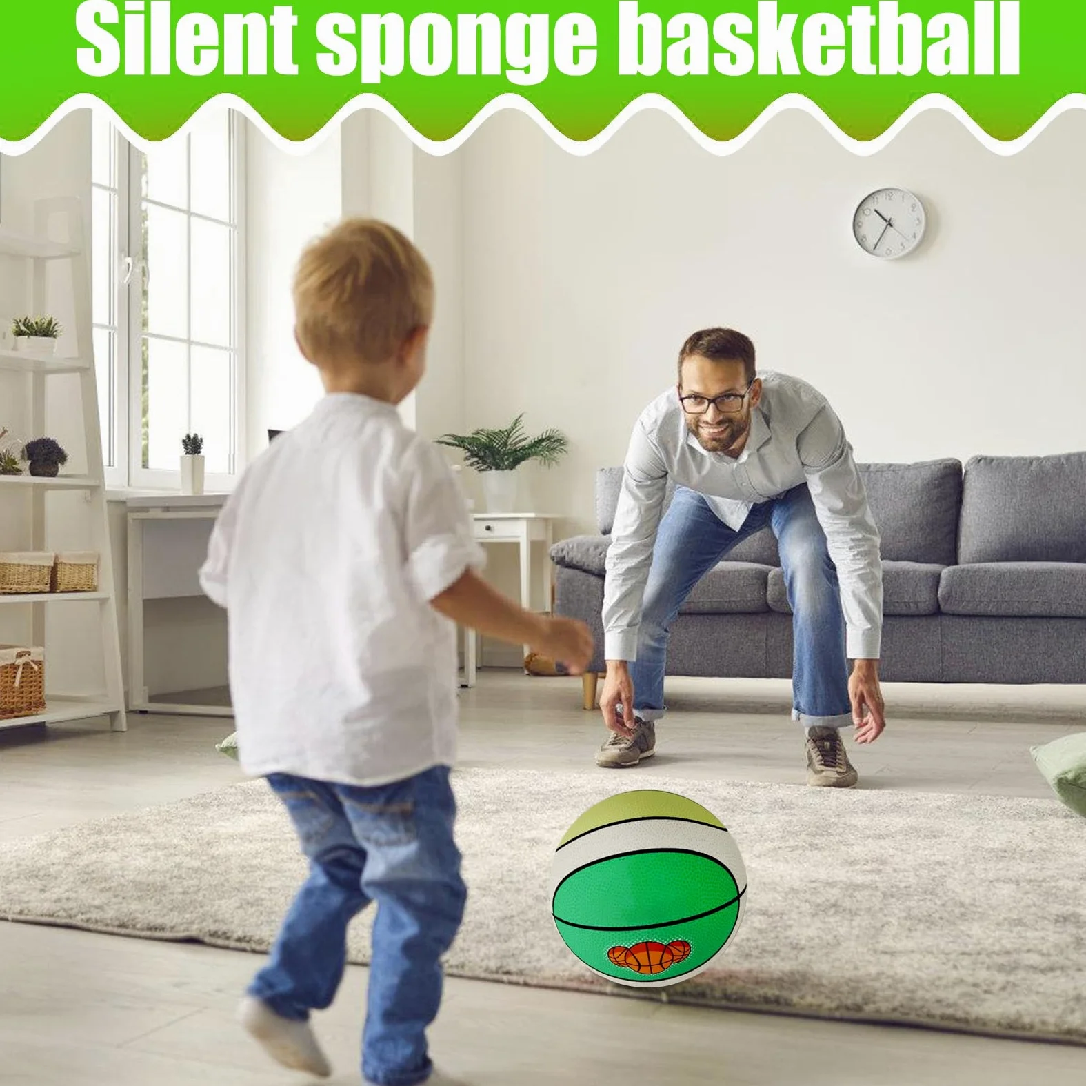 Générique Pallacanestro Silenzioso | Pallone Silenzioso per Interni - Pallina in Schiuma Giocattolo 3-12 Anni Assorbimento degli Urti per Giochi Collettivi Casa Scuola Camera Pavimento Pavimento