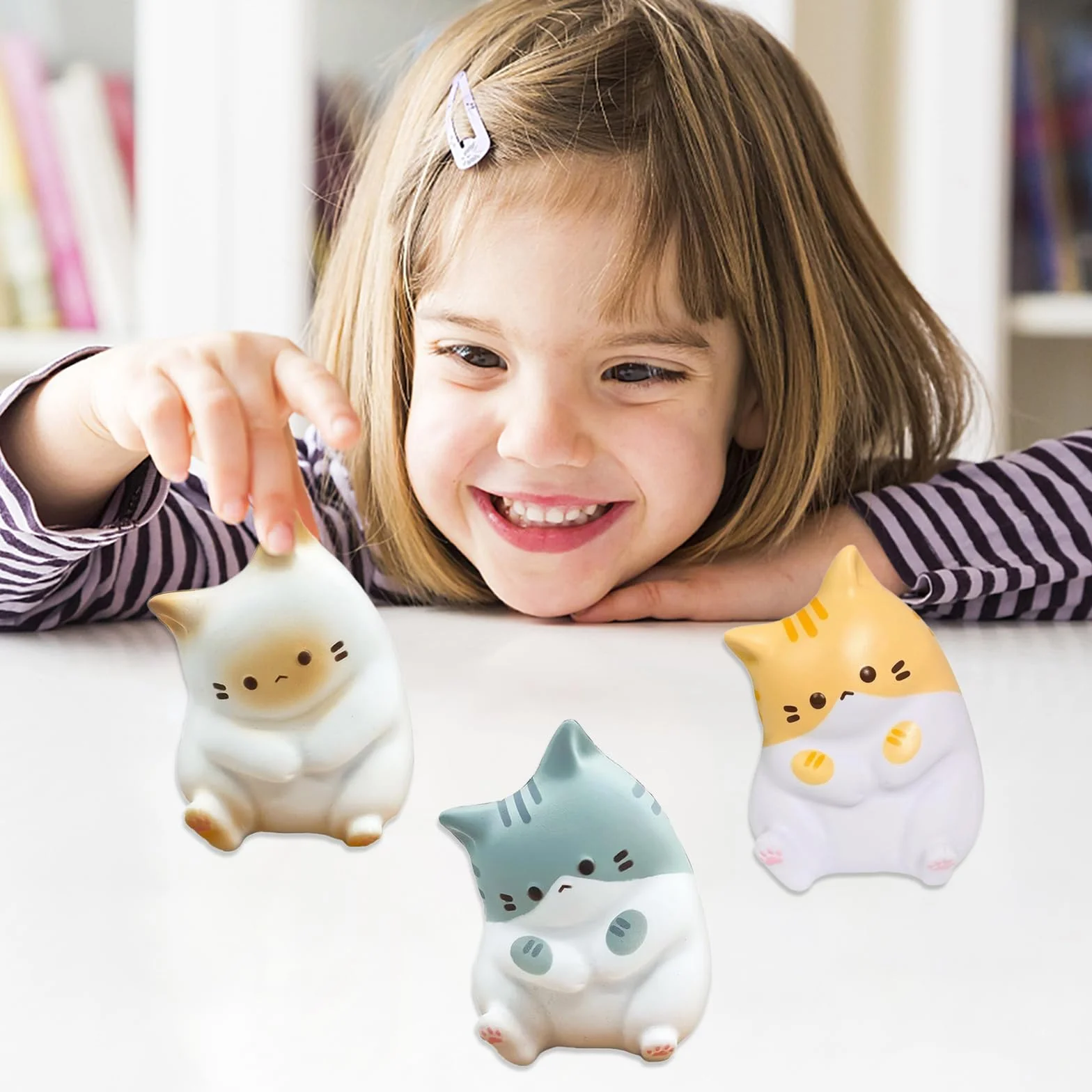 Mochi Squishy Giocattoli da Schiacciare Kawaii Squeeze Toys Antistress 3 Pezzi