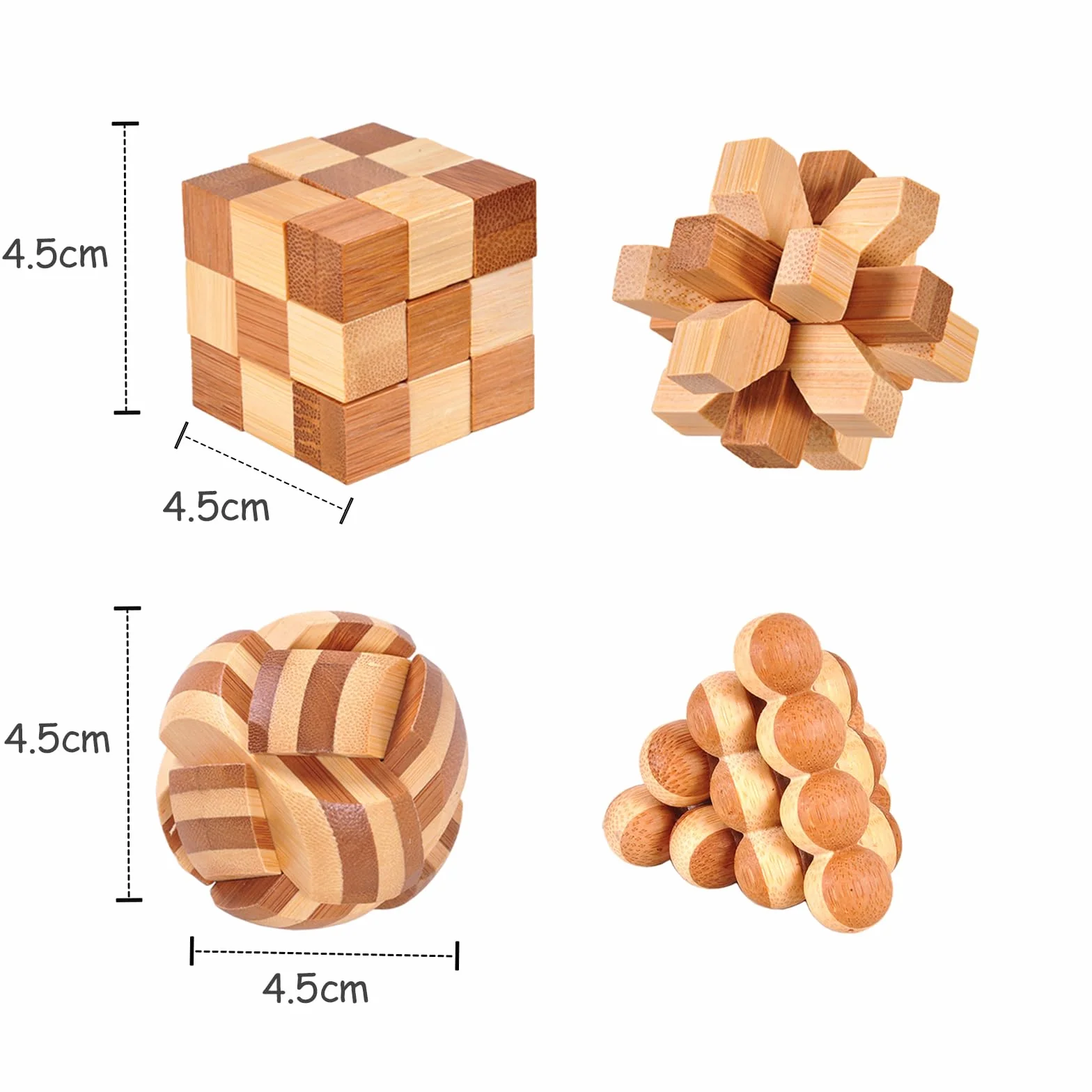 Giochi Rompicapo di Legno e Metallo Set da 20 Pezzi Logica Puzzle Giocattolo Regalo Bambini Erwachsene 5.0 cm
