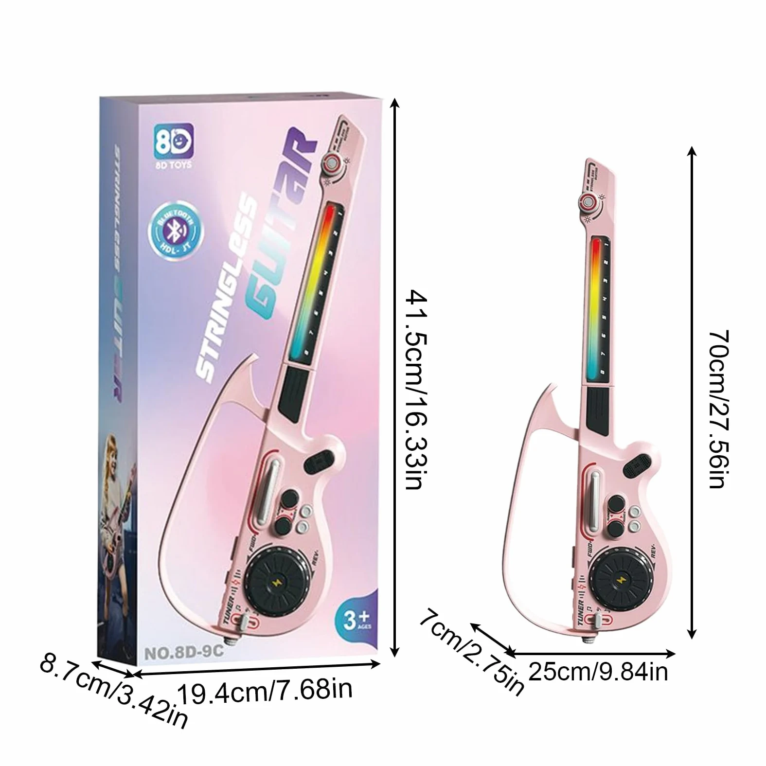 Chitarra Elettrica per Bambini Giocattolo Educativo Pieghevole | Kit Completo con Chitarra Giocattolo per Bambini Per Ragazzi Ragazze Principianti Pratica Casa Viaggio Regalo Compleanno