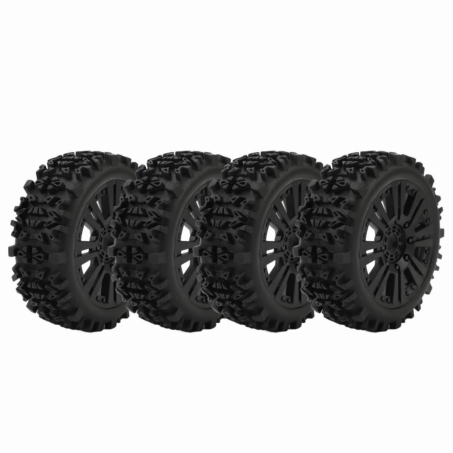 Pneumatici RC fuoristrada per auto radiocomandate in scala 1:8, ruote con profilo aggressivo, design esagonale 17 mm per una presa eccellente e una facile installazione