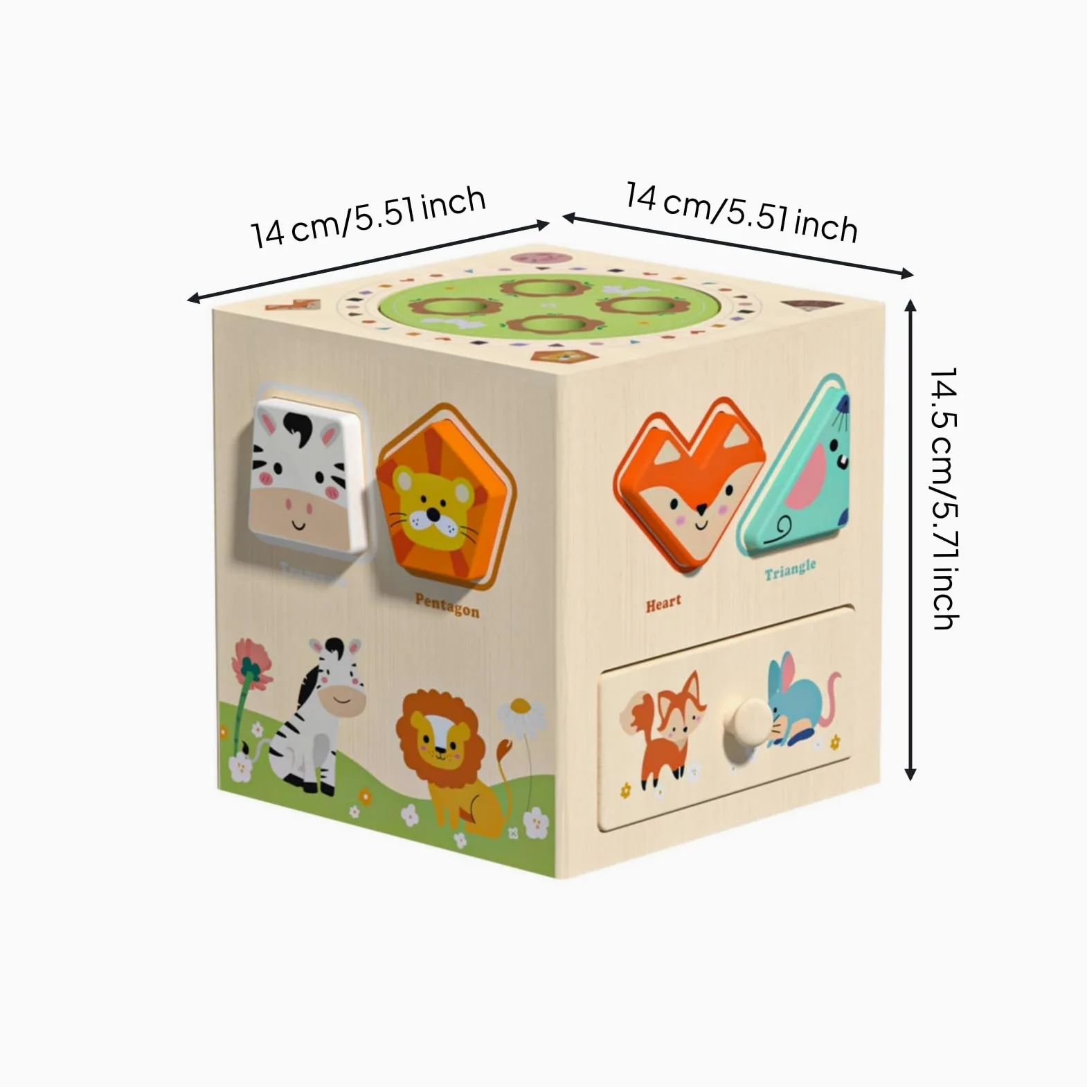 Qianly Cubo attività Educativo Apprendimento Precoce Cubo Multiattività in Legno Coordinazione Occhio-Mano Classificatore di Forme in Legno