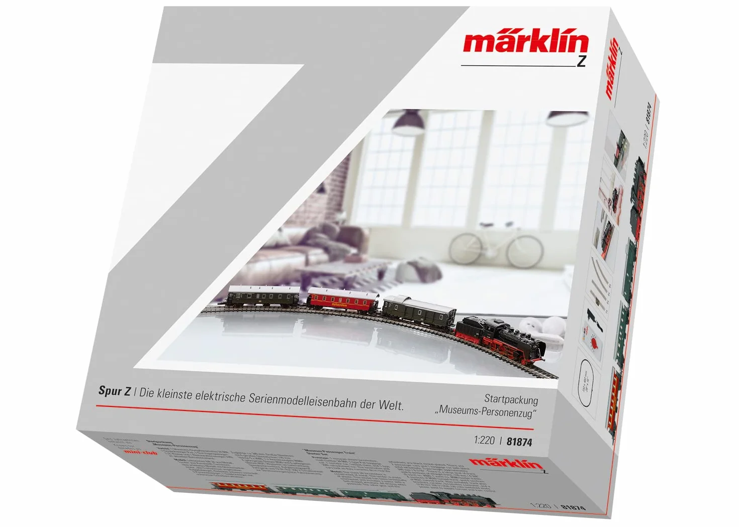 Märklin Modelleisenbahn 81874 Treno passeggeri Museum con Flok a vapore BR 24 Locomotiva Traccia Z 24 cm