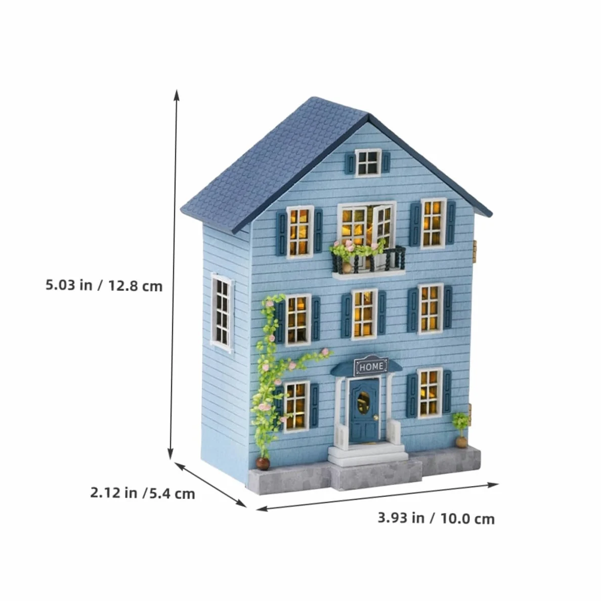 Abaodam Kit Mini Casa delle Bambole in Legno con Mobili Costruzione Artigianale Portatile per Adulti e Ragazzi Decorazione Natalizia Creativa e Collezionabile