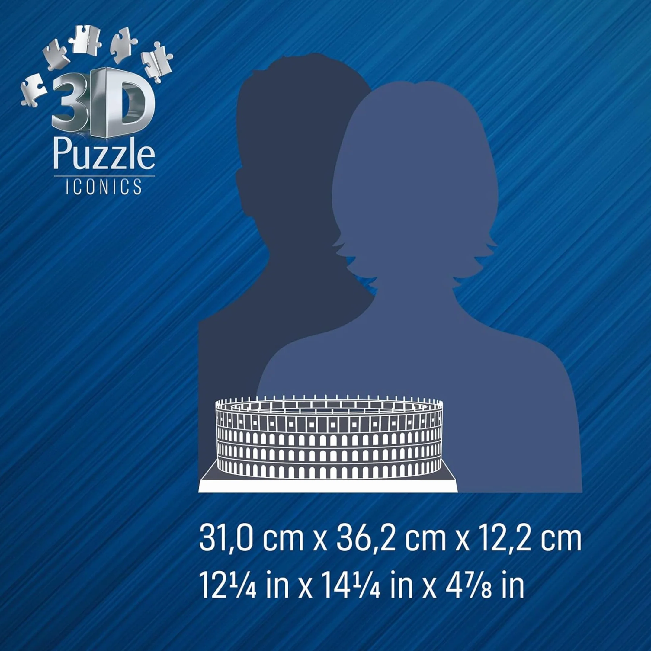 Ravensburger - Puzzle 3d Iconics Colosseo LED | Puzzle 3d Per Adulti E Bambini 8 Anni | Modellismo Da Costruire Adulti Di 216 Pezzi | Regalo Bambino 8 Anni E Più | Idee Regalo