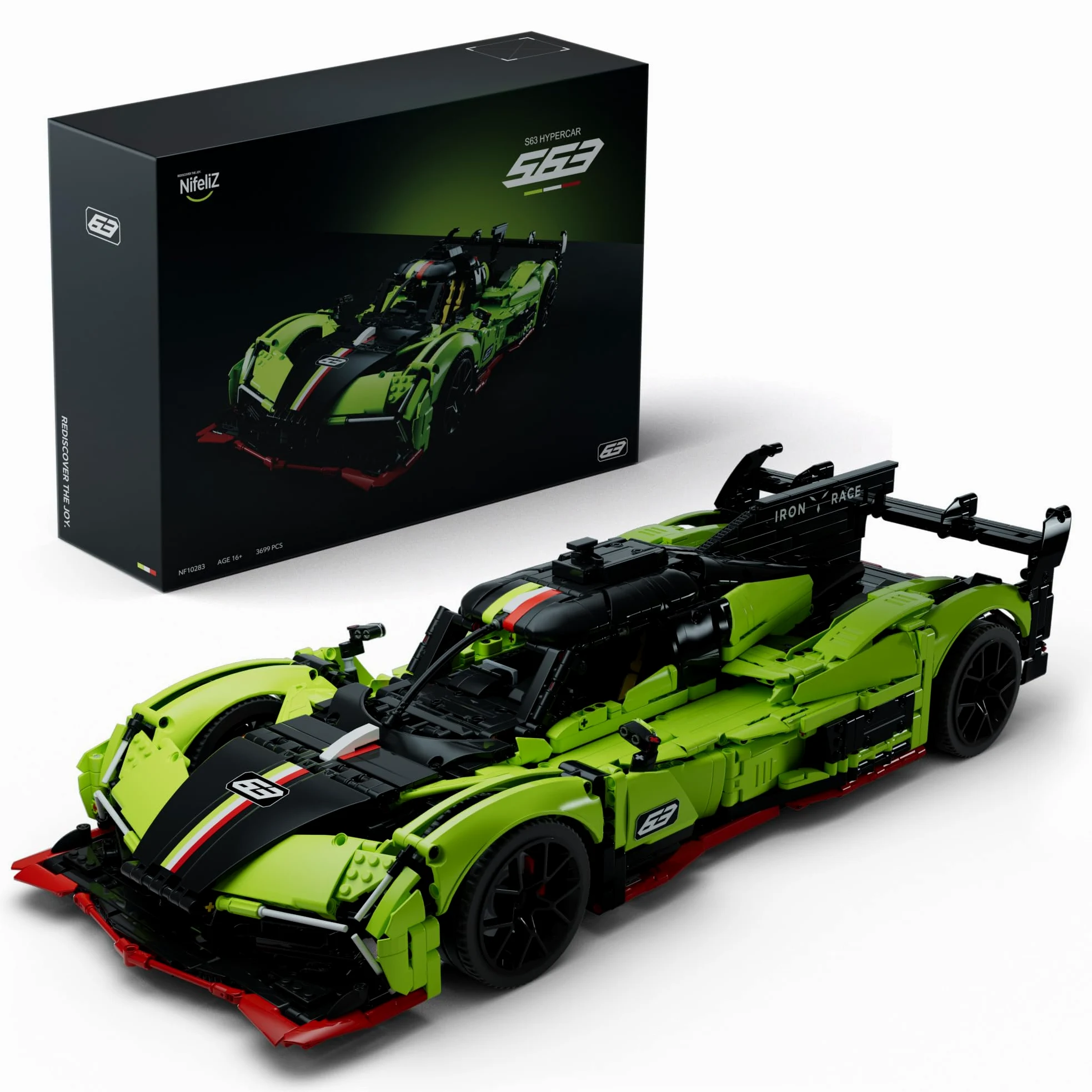 Nifeliz S63 Hypercar Modellino di Auto da Corsa per Adulti da Costruire, Auto Kit da Collezione Scala 1:8, Regalo per Uomo, Donna, Lui o Lei (3699 pezzi, NF10283)