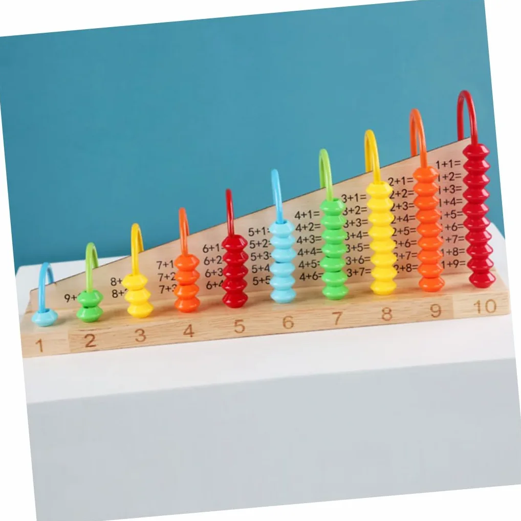 Toddmomy Abaco Educativo in Legno Colorato per Bambini, 1 Pz | Addizione e Sottrazione, Sviluppo Cerebrale e Allenamento Mentale, Uso in Festa e Scuola Materna