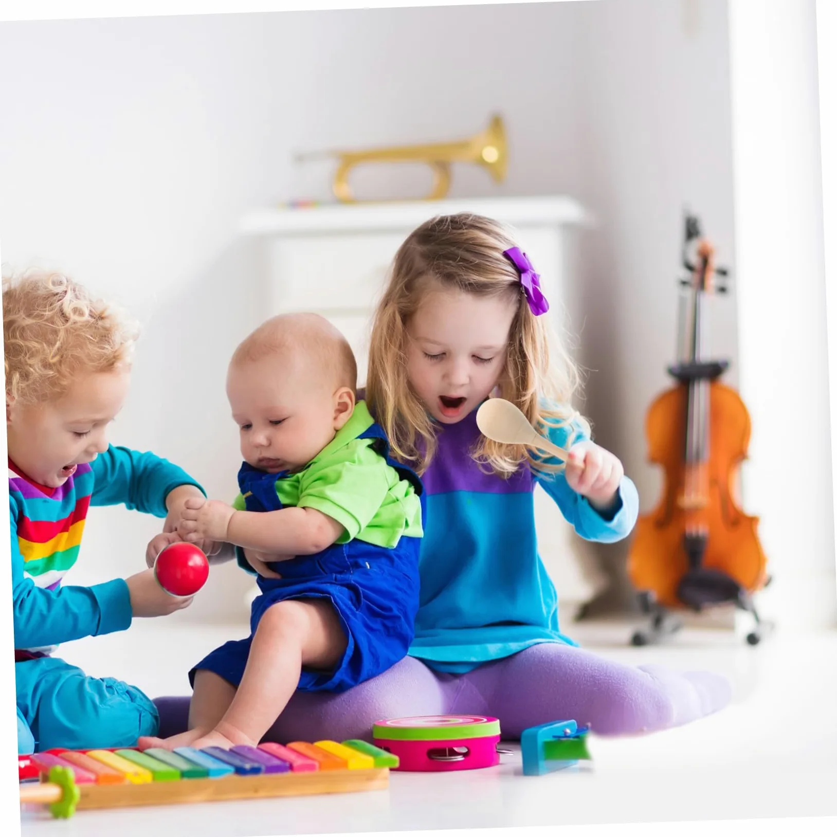 Hohopeti Maracas di Legno per Ragazzo Ragazza, Set 12 Pezzi Vuoti da Colorare Fai da Te, Strumento Musicale Educativo per Sviluppo Coordinazione, Giocattolo per Attività Manuali