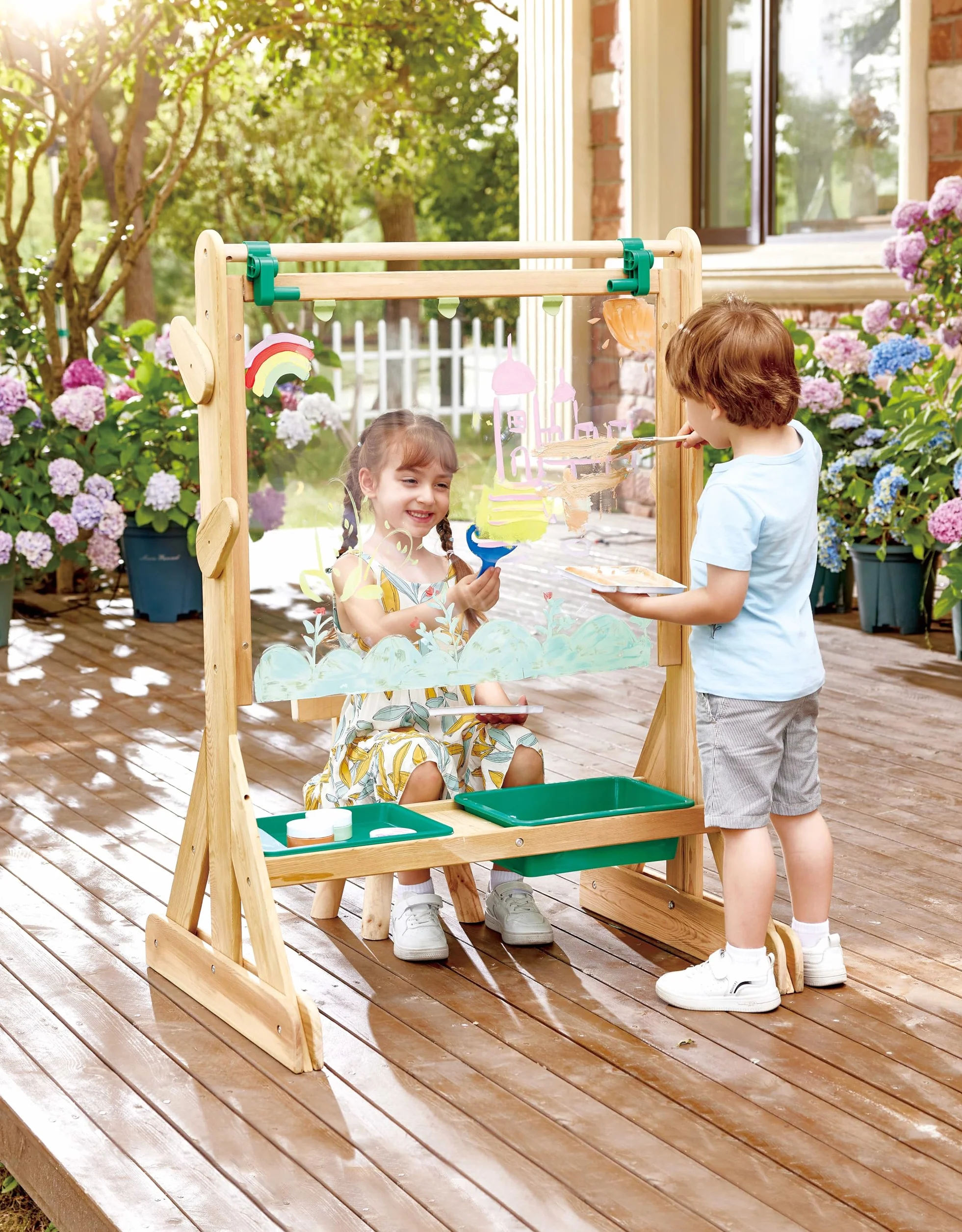 Hape Cavalletto da Esterno per Bambini in Legno Resistente alle Intemperie 3+
