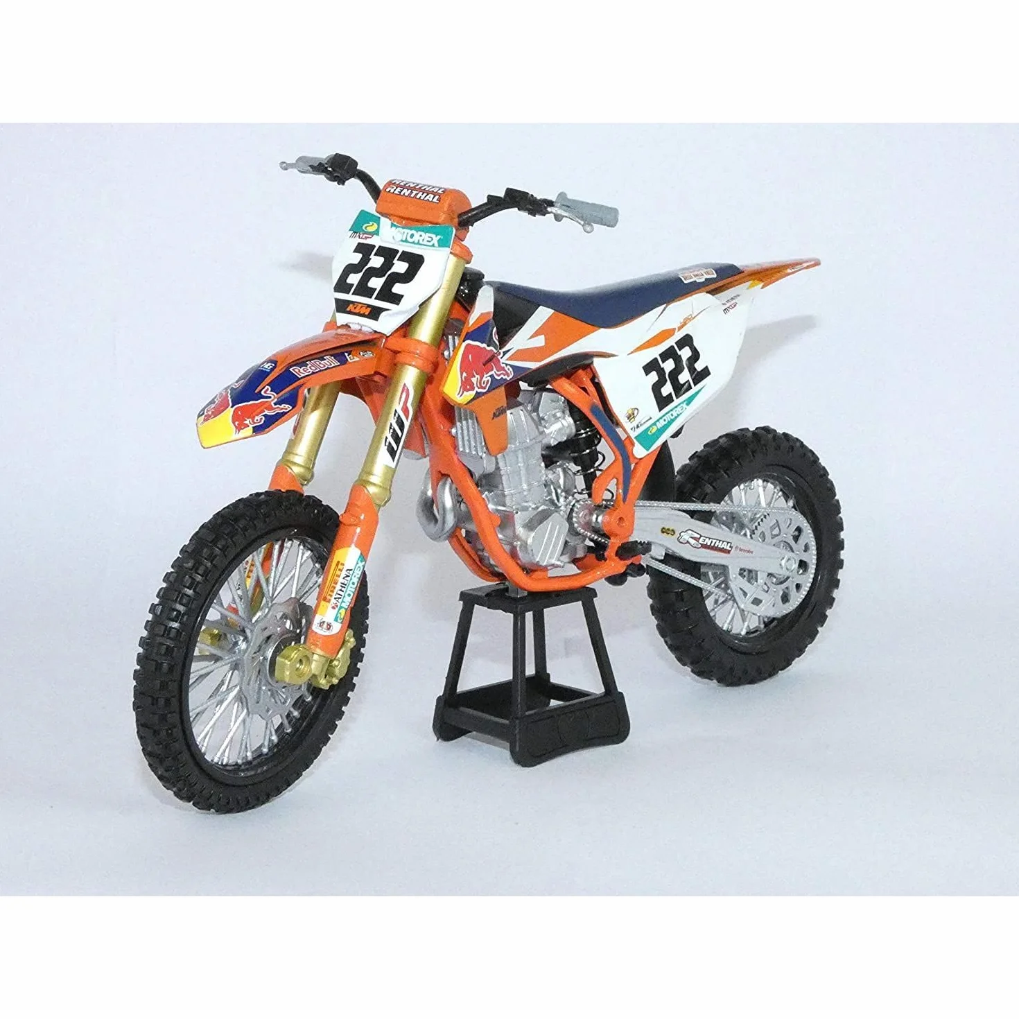 MODELLINO IN SCALA COMPATIBILE CON RED BULL KTM 450 SX-F N.222 TONY CAIROLI 1:6 NEW RAY NY49673